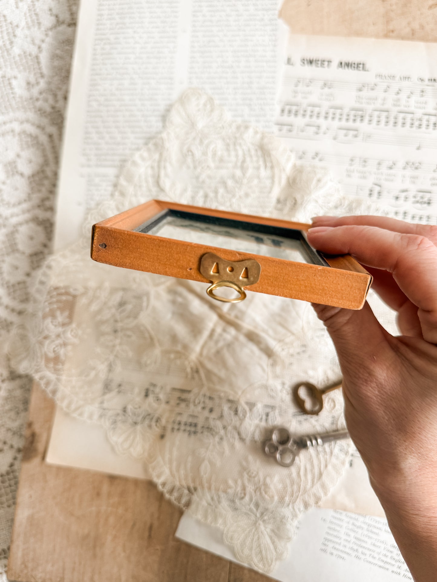 Framed small vintage cross-stitch