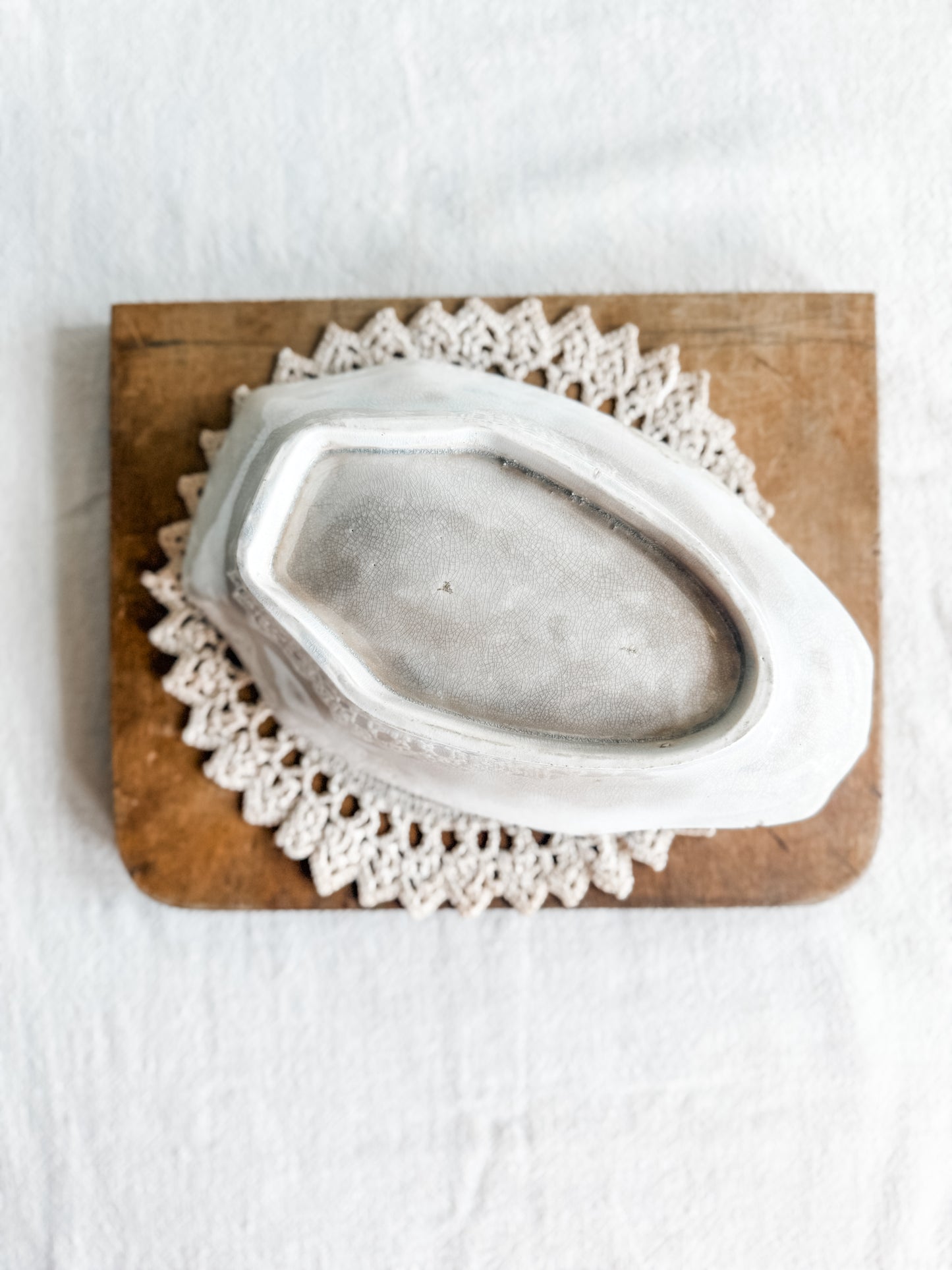 Mid 19th Century Antique Ironstone Transferware Relish Dish