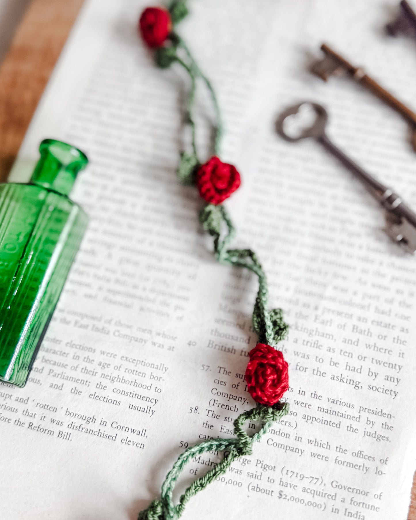 Crochet Flower Crown with Red Roses | Handmade Artisan Gift Boutique |