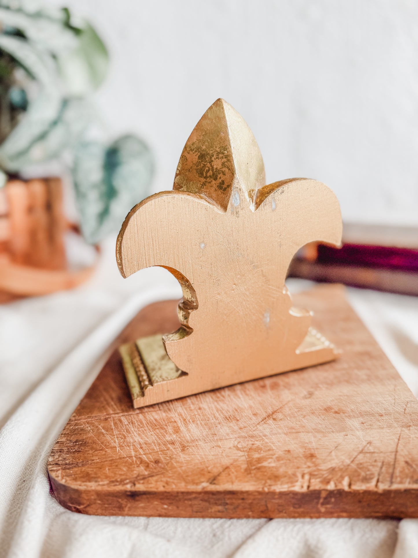 Fleur de Lis Gilded Book Ends
