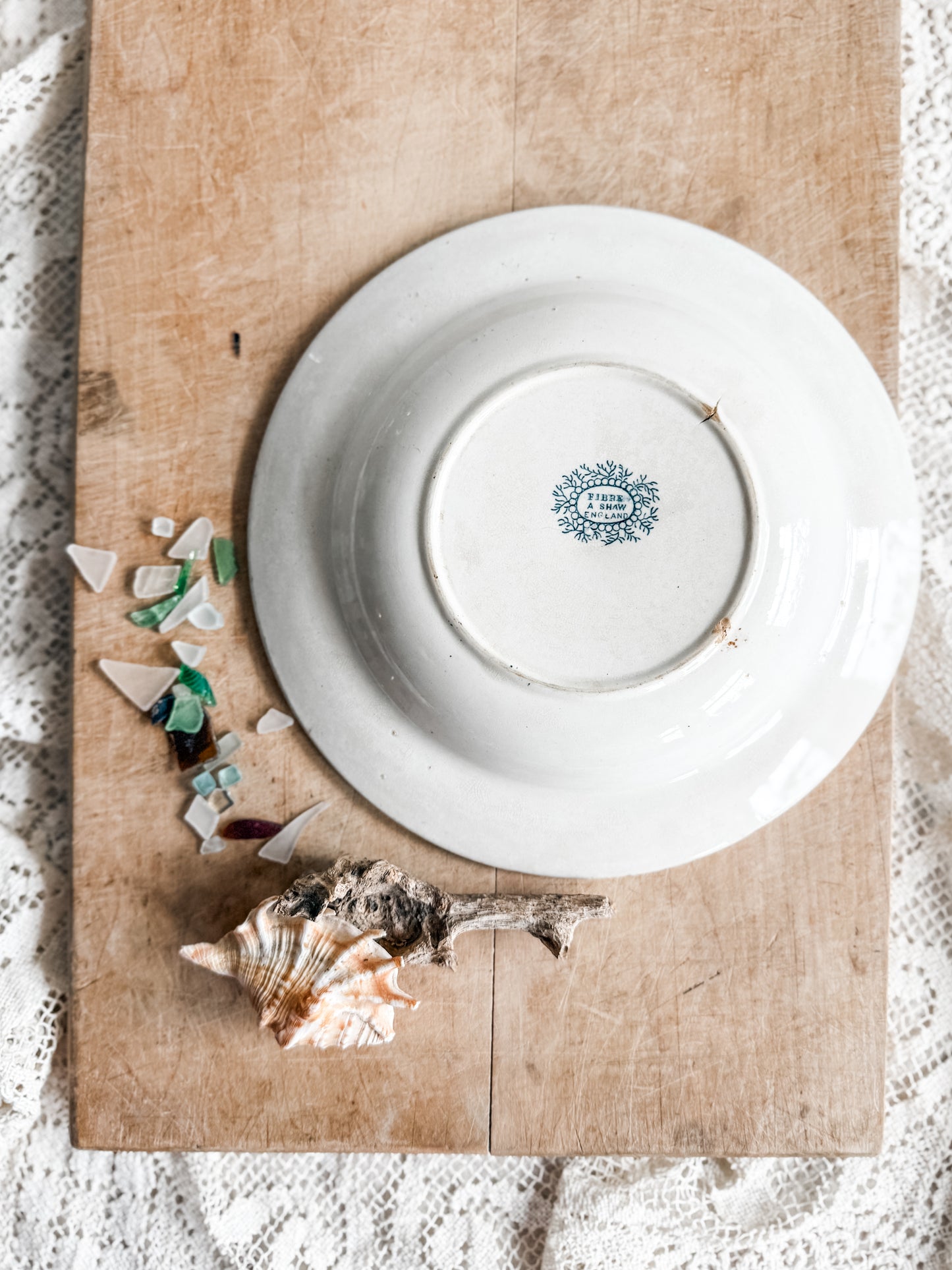 Antique English Transferware bowl with flora and Fauna