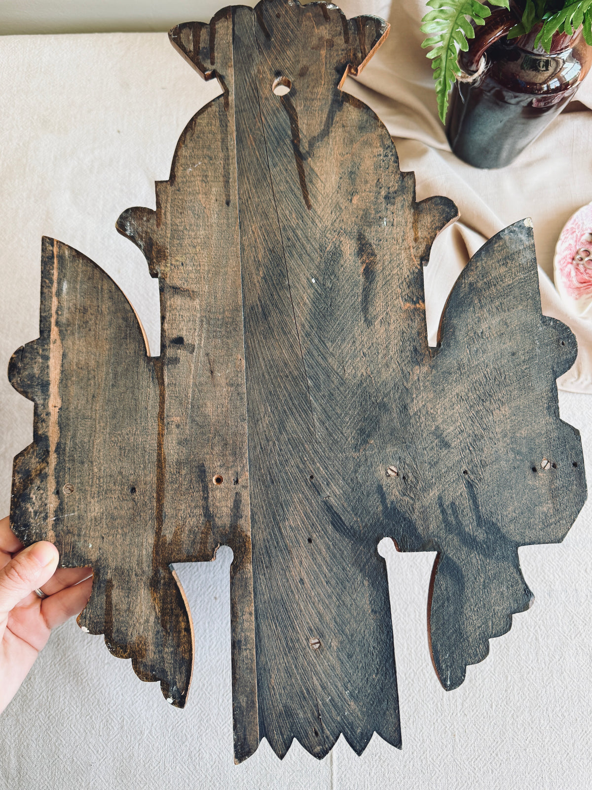 Antique hand carved shelf