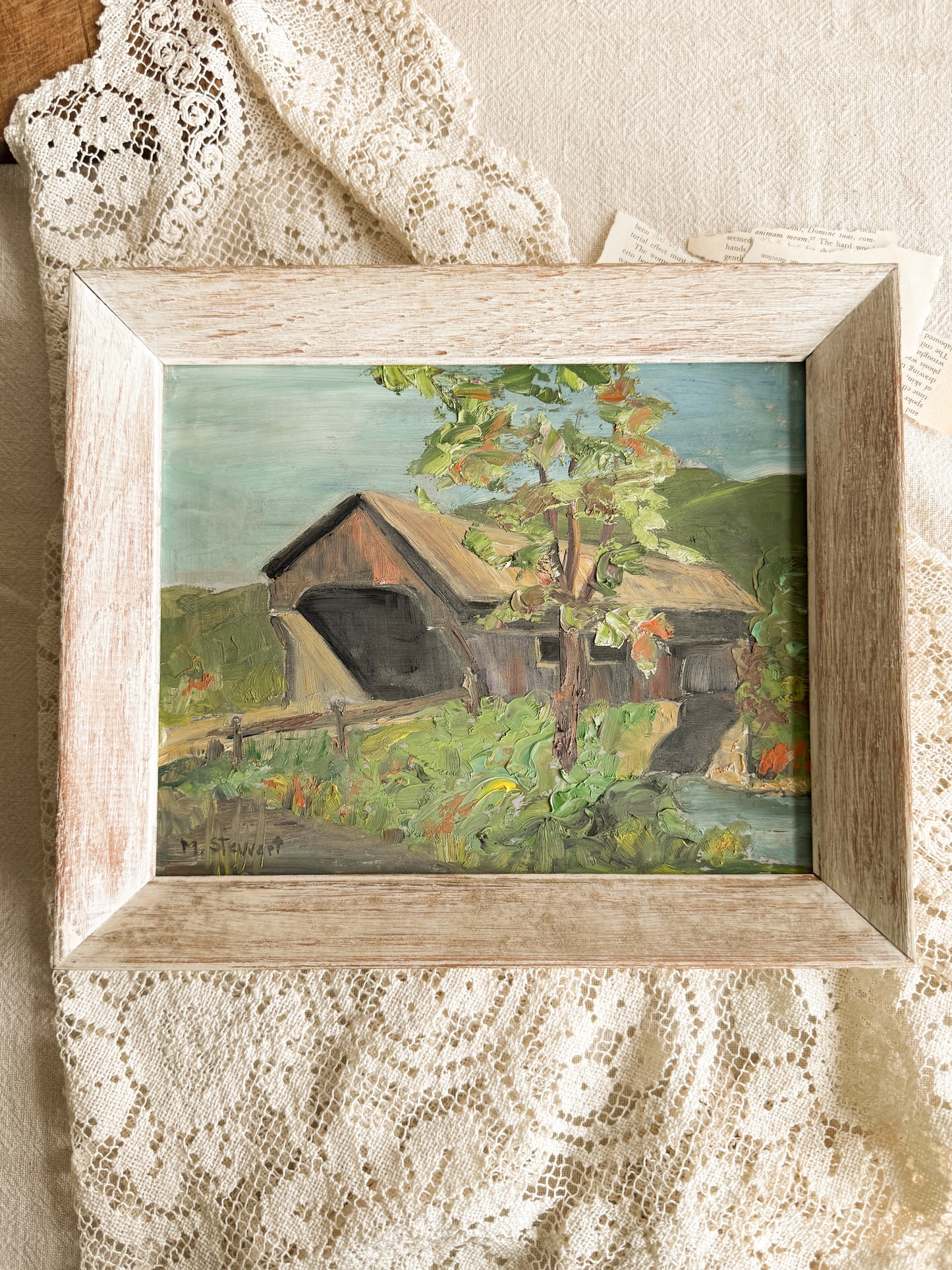 Historic Moxley Covered Bridge, Chelsea Vermont Painting