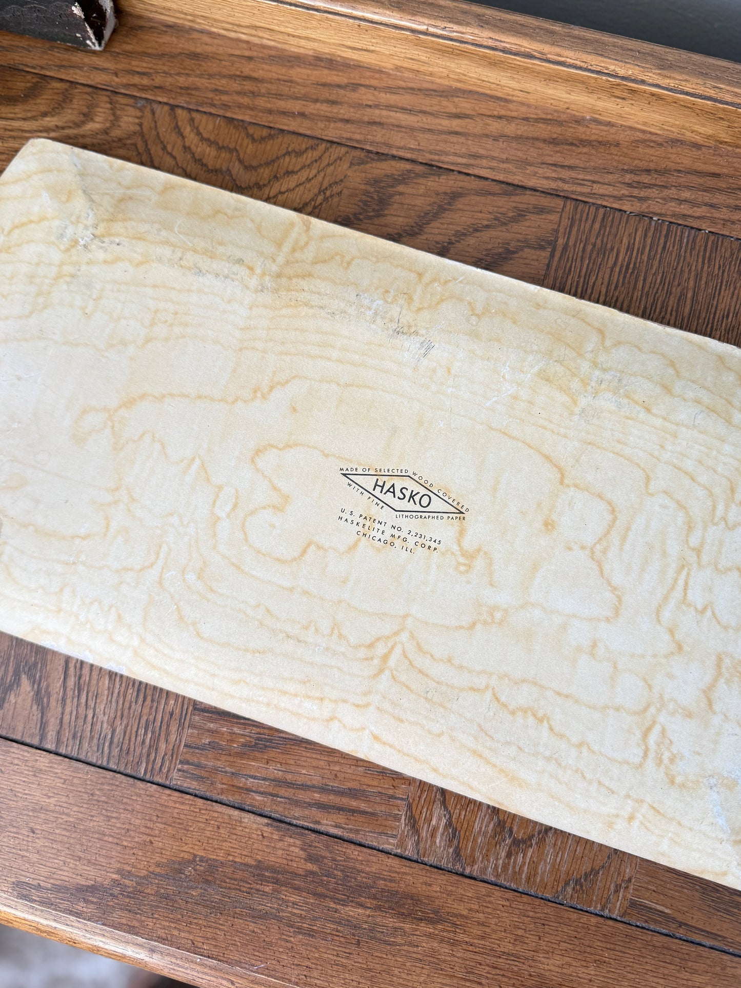 Mid Century Lap Tray with Duck lithograph