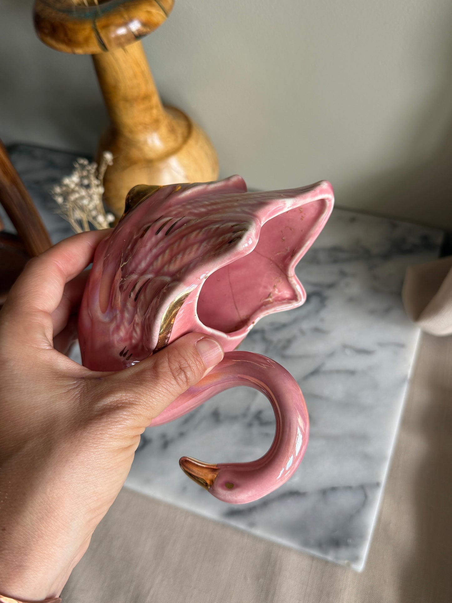 Mid Century Flamingo Planter
