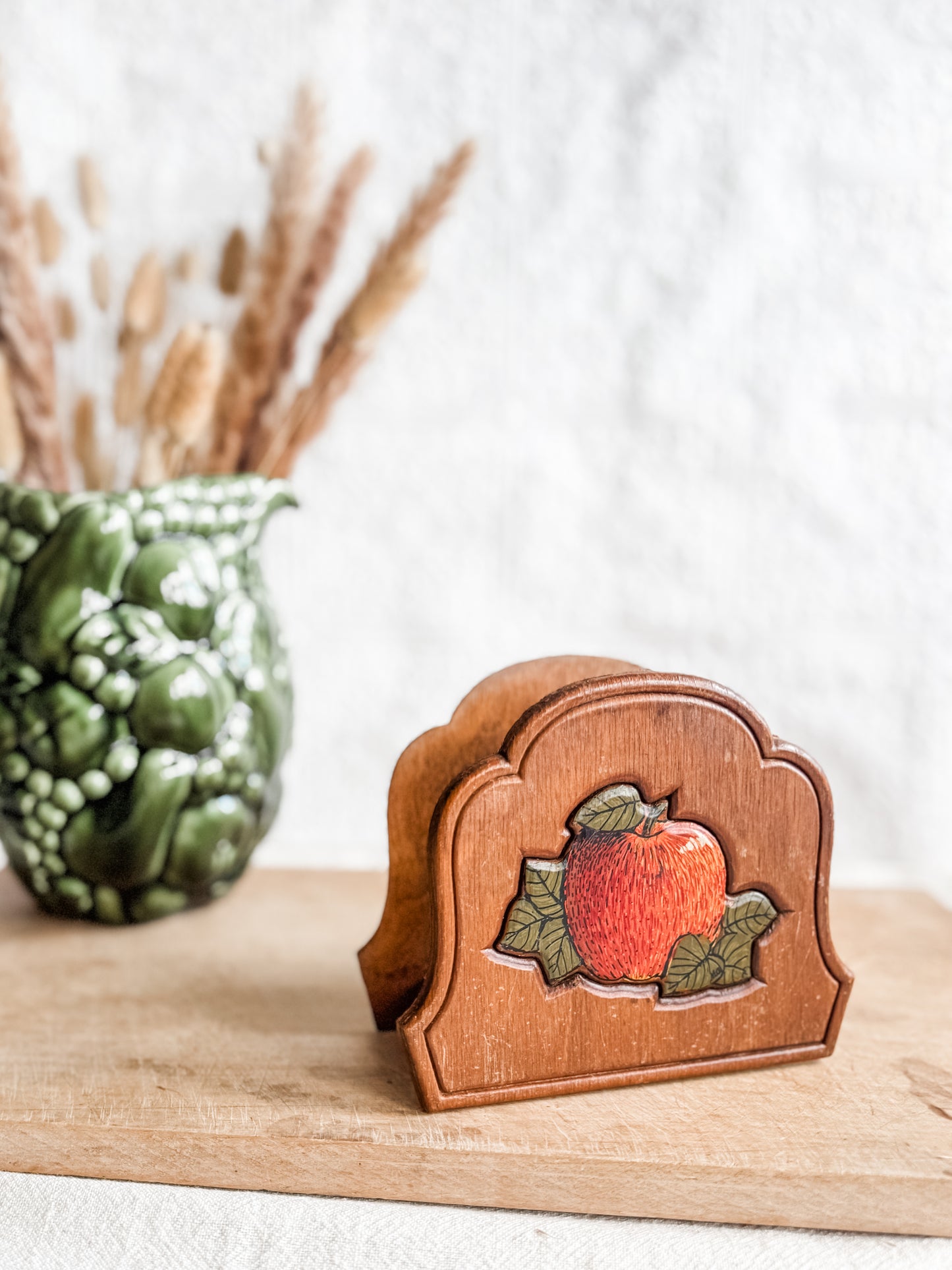 Wooden Apple Napkin Holder
