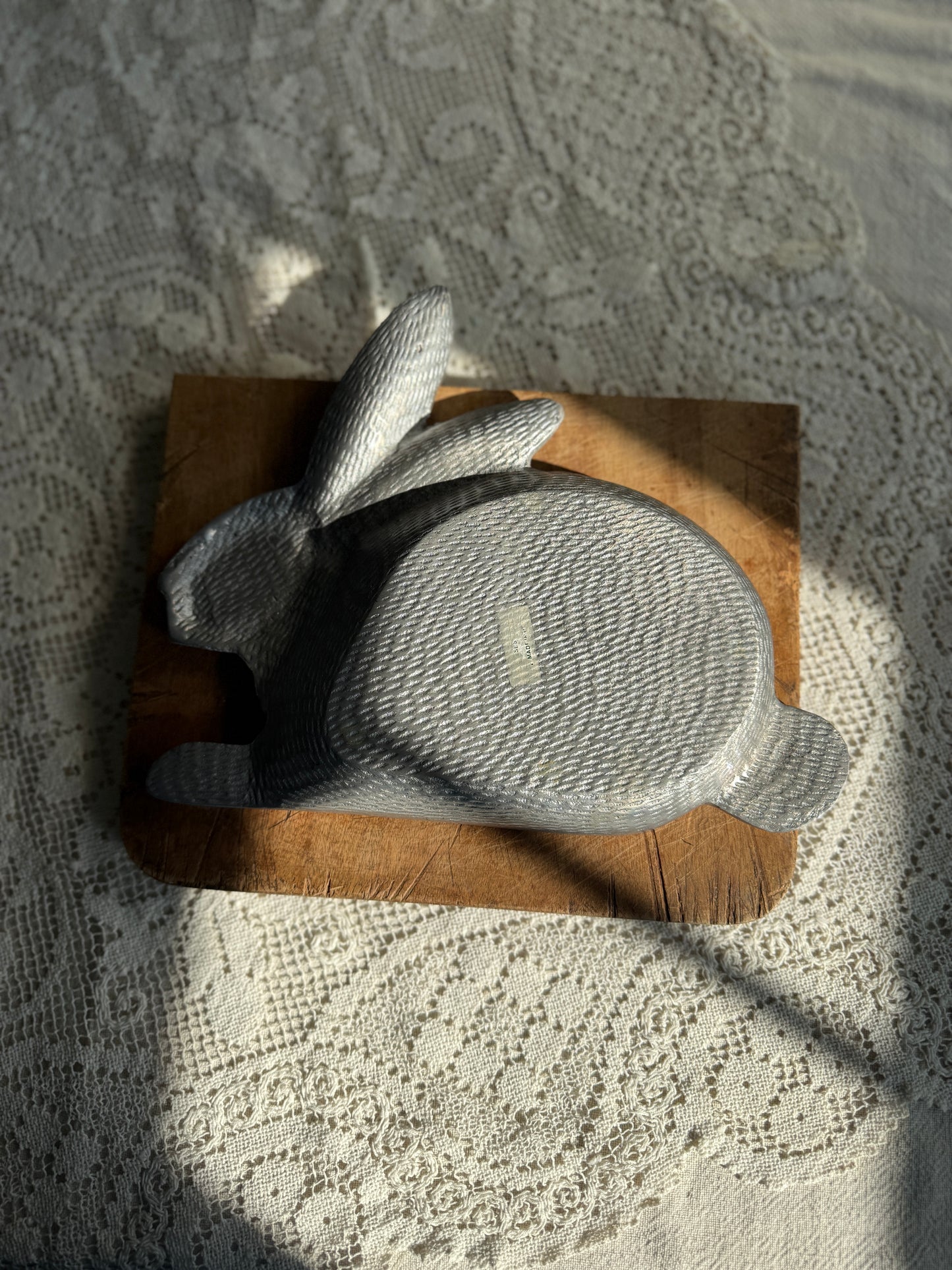 Pewter bunny dish