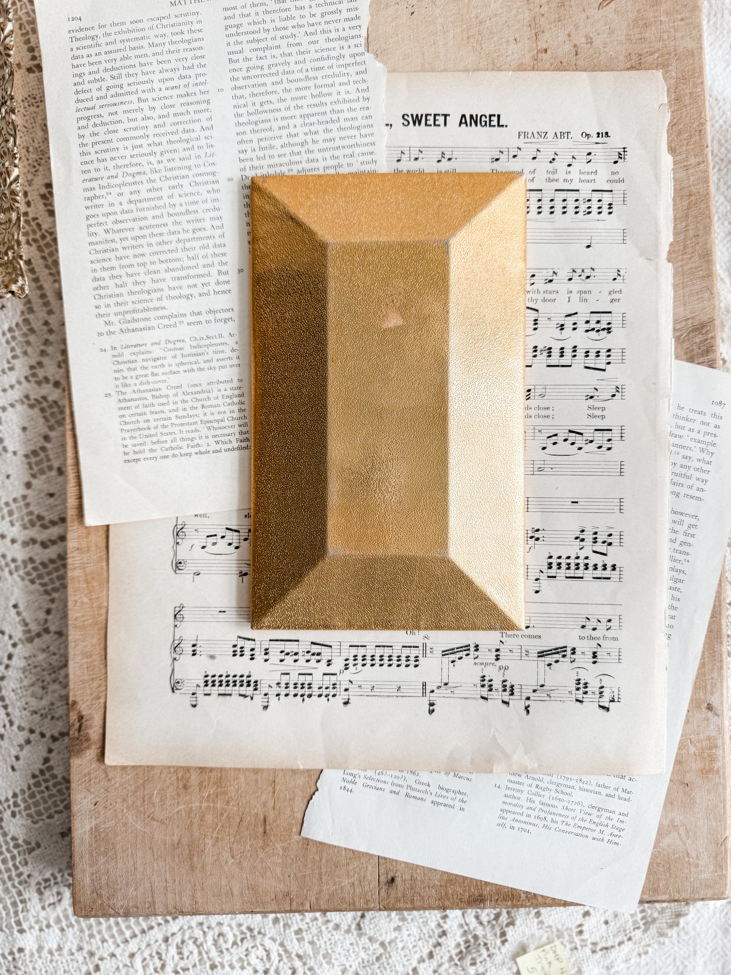 Pink mid-century pebble mosaic tray