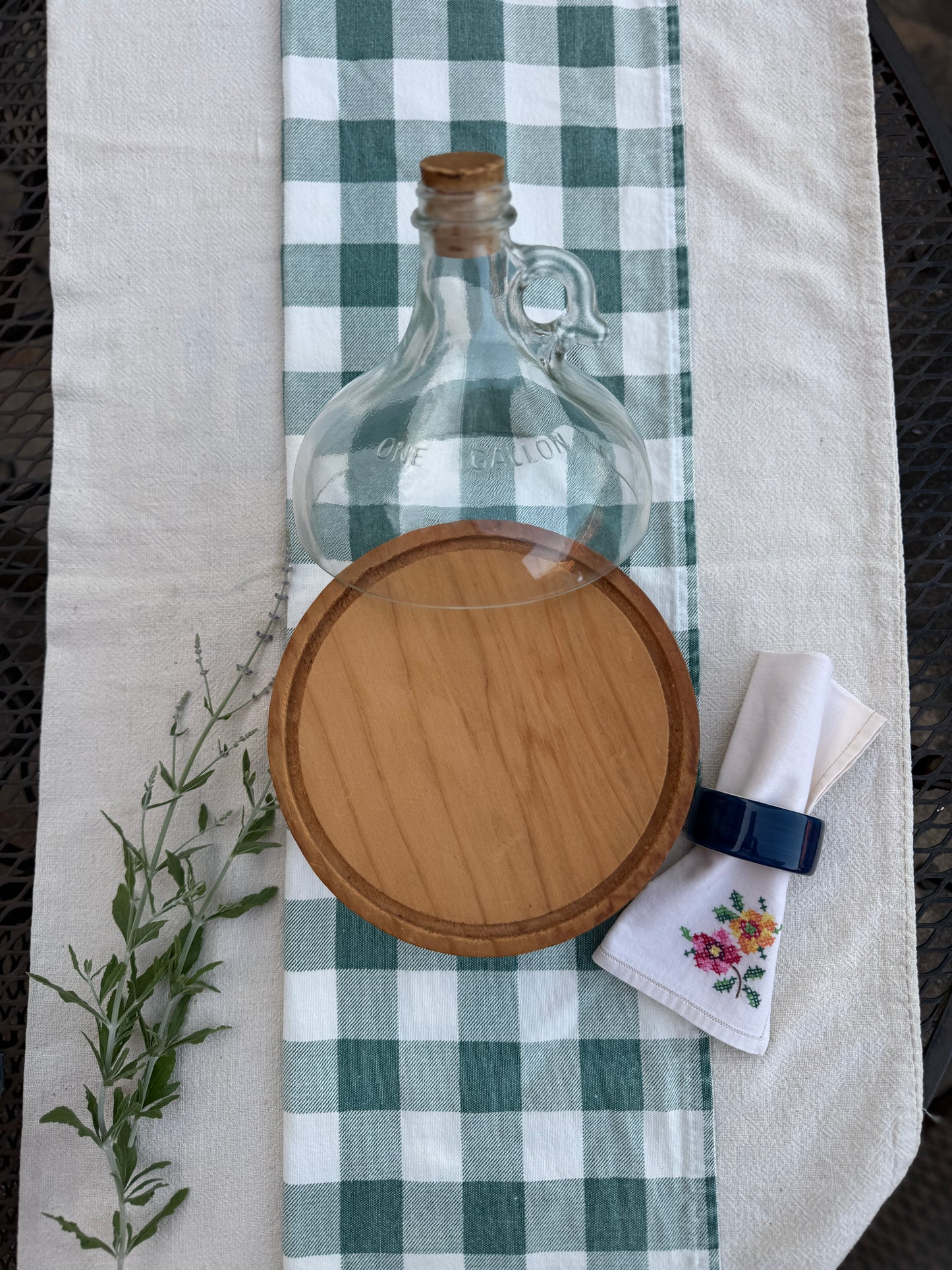 Vintage 2 Tiered Half Gallon Bottle Cheese Dome