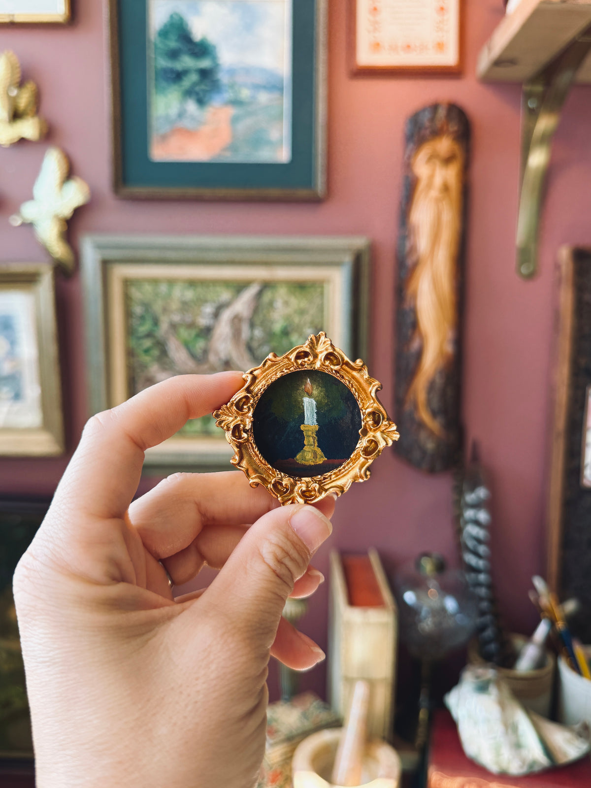 Miniature candle painting