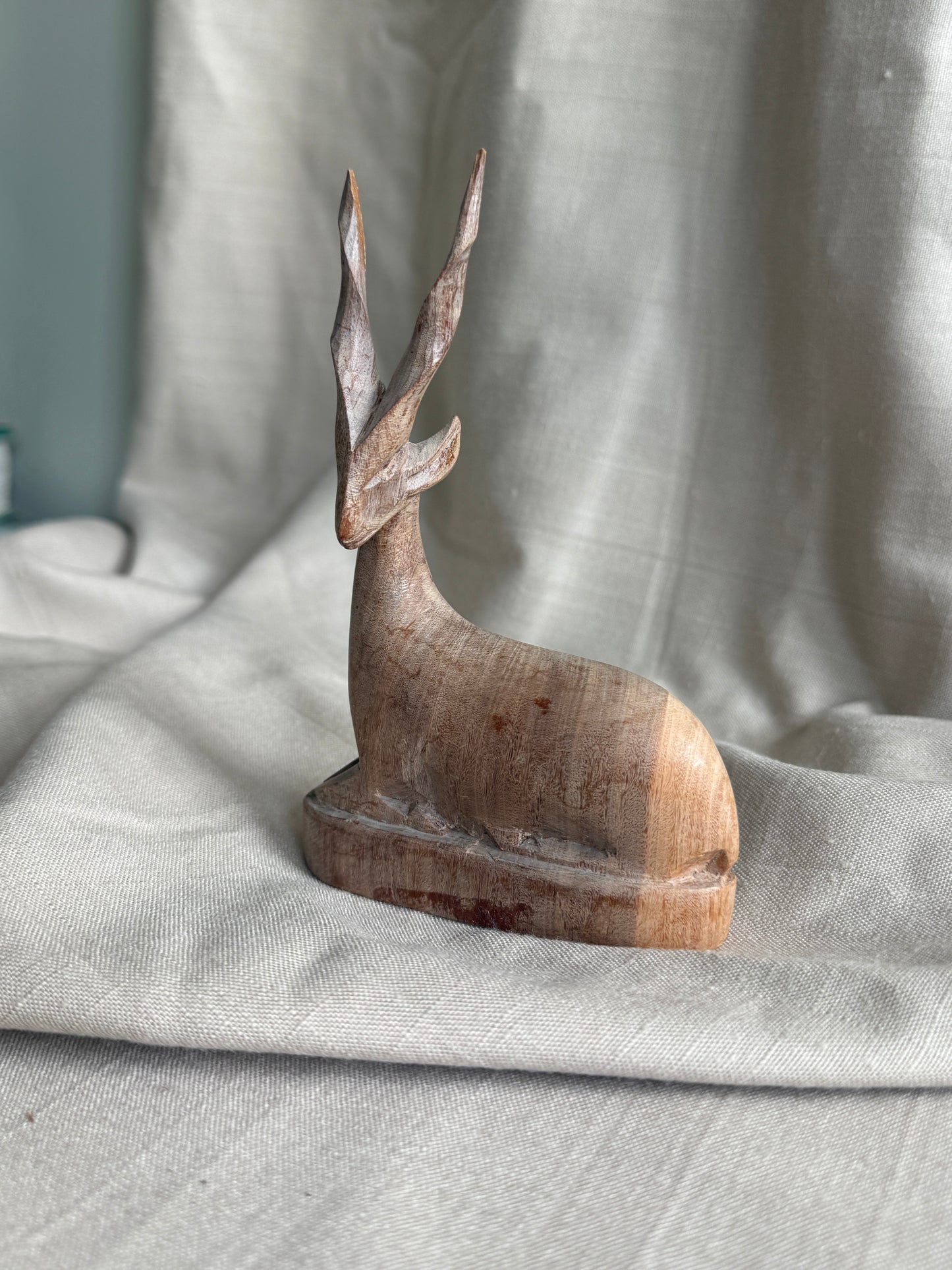 Hand carved teakwood Gazelle Antelope