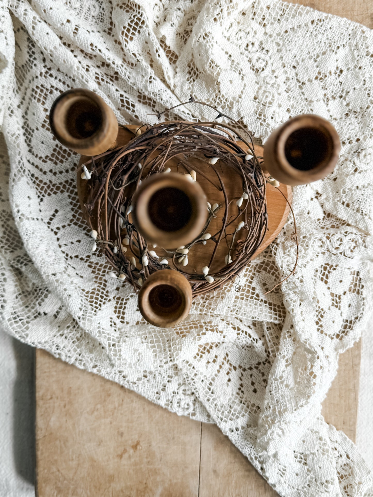 4 stemmed Candle holder with heart shaped base