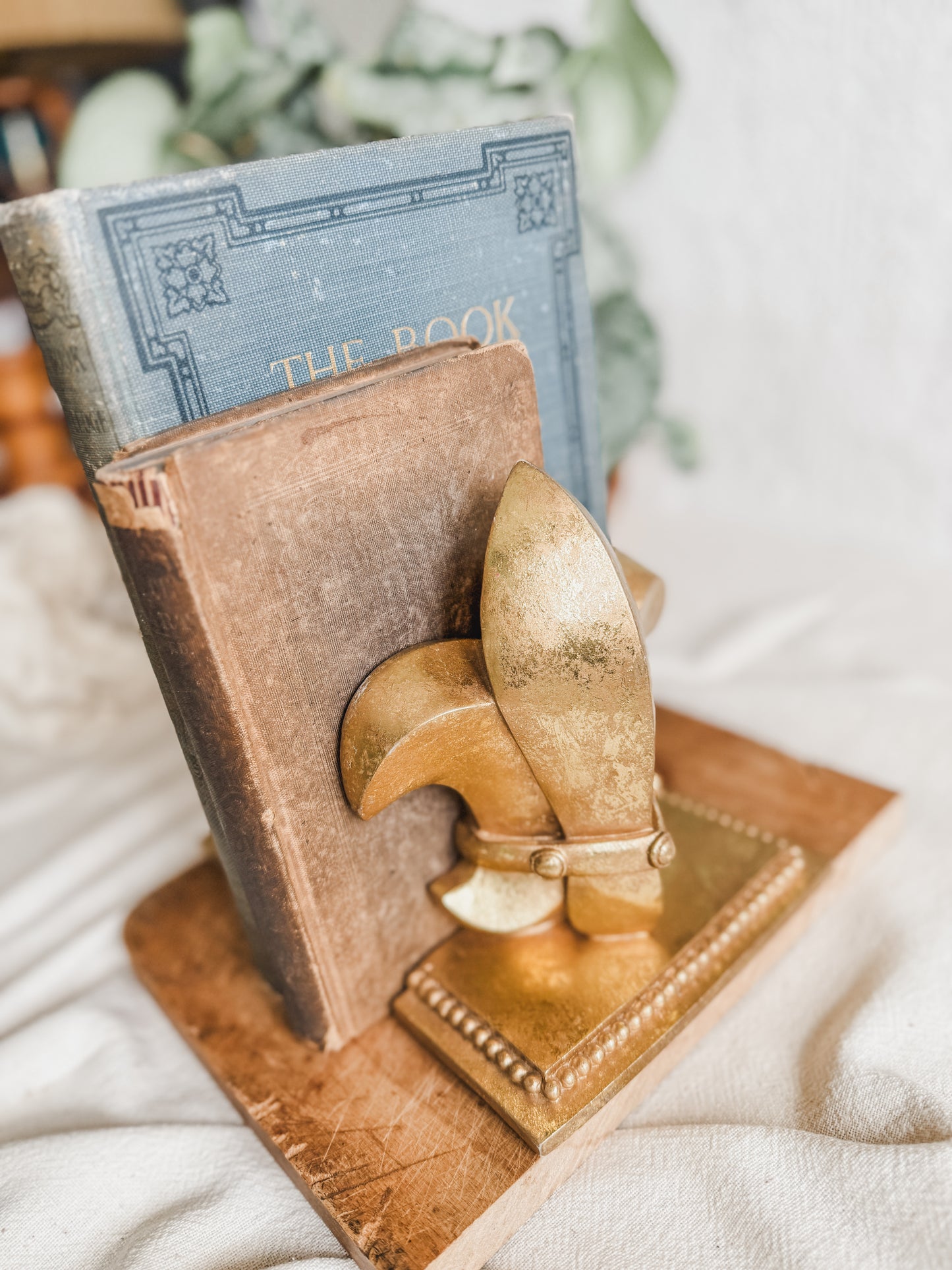 Fleur de Lis Gilded Book Ends