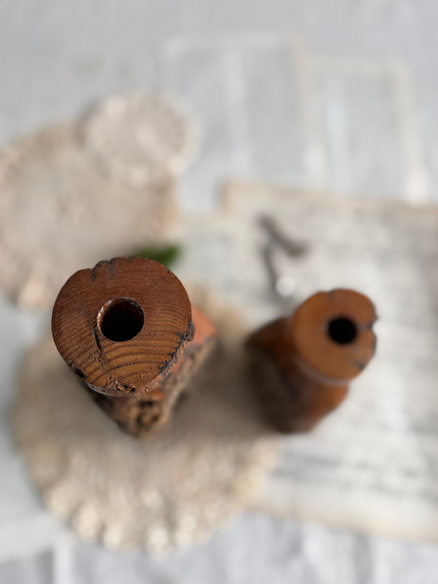 Mid Centuy Live edge hand turned bud vases