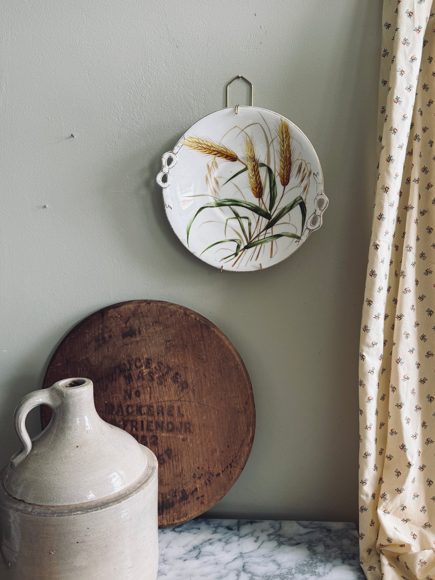 Hand painted wheat plate