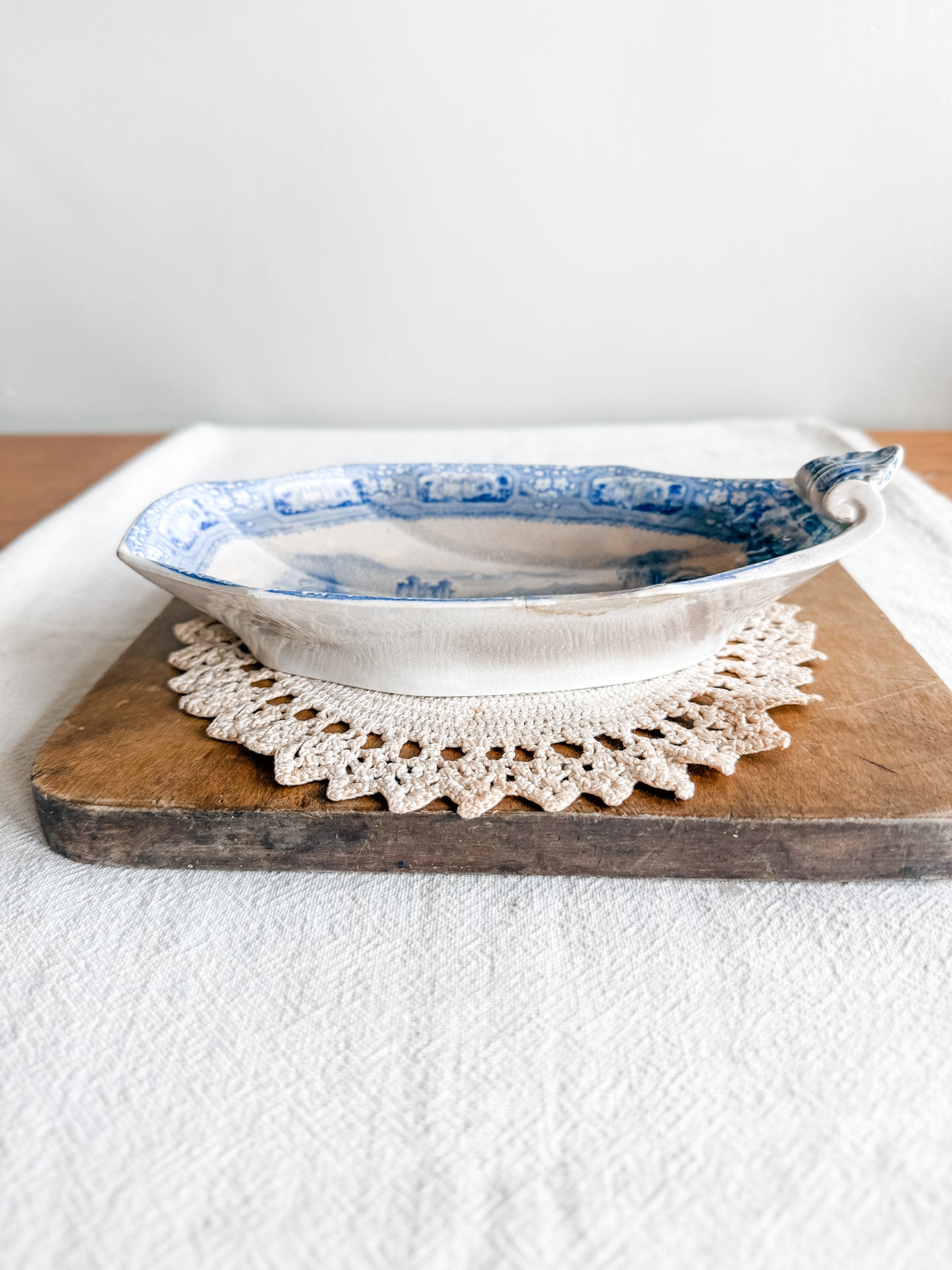 Mid 19th Century Antique Ironstone Transferware Relish Dish