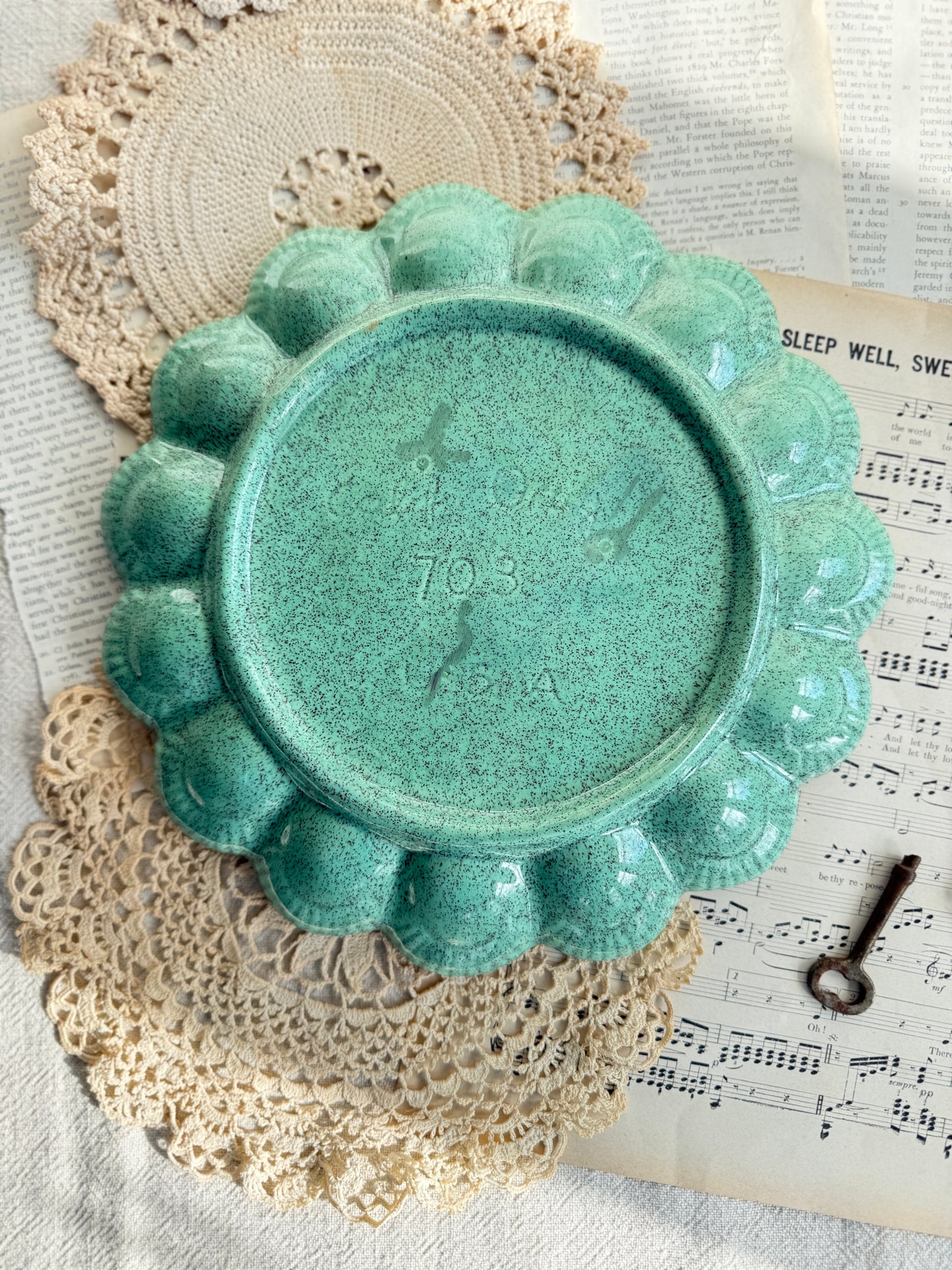 Vintage California Pottery Deviled Egg Dish