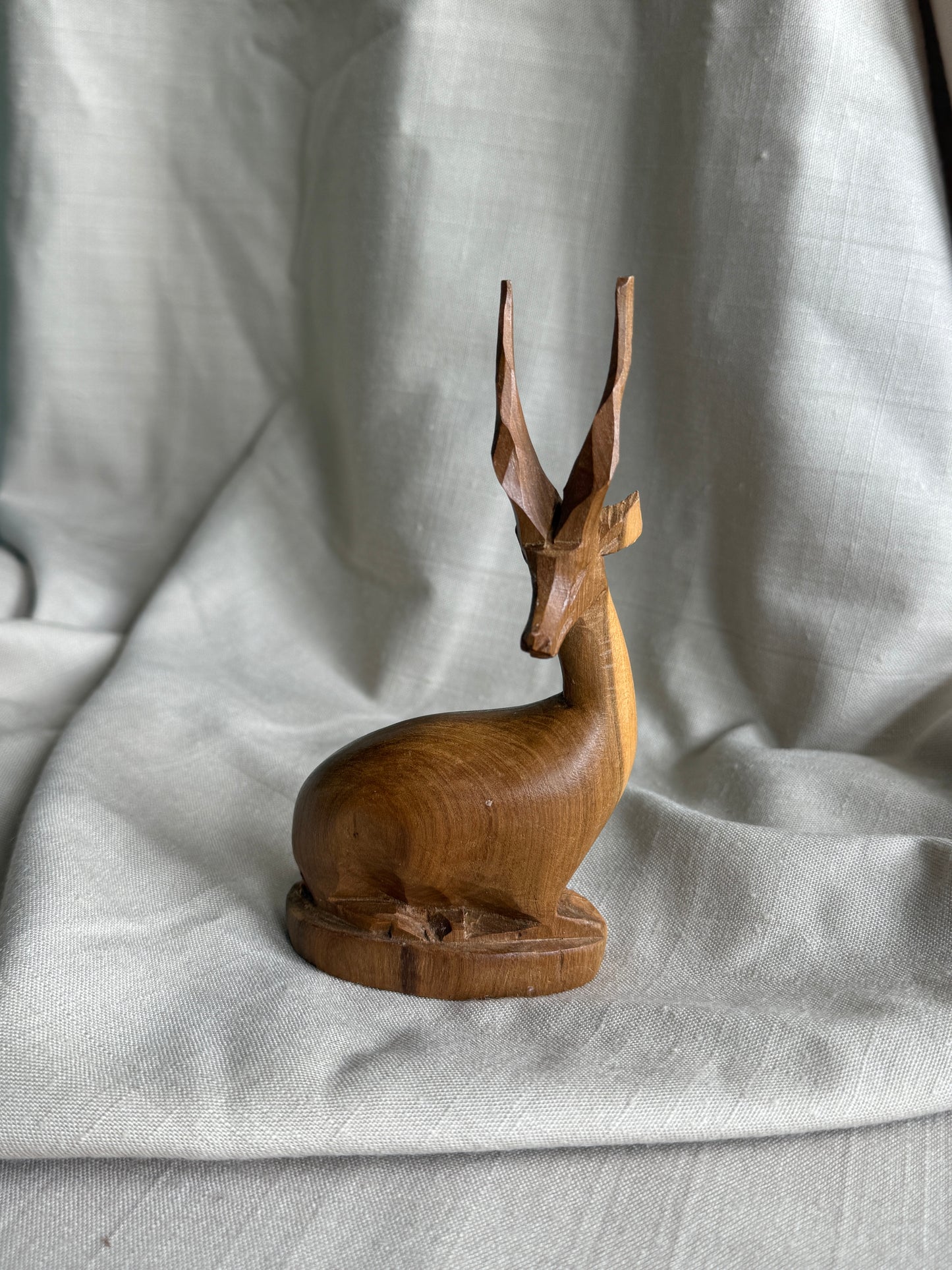 Hand carved teakwood Gazelle Antelope