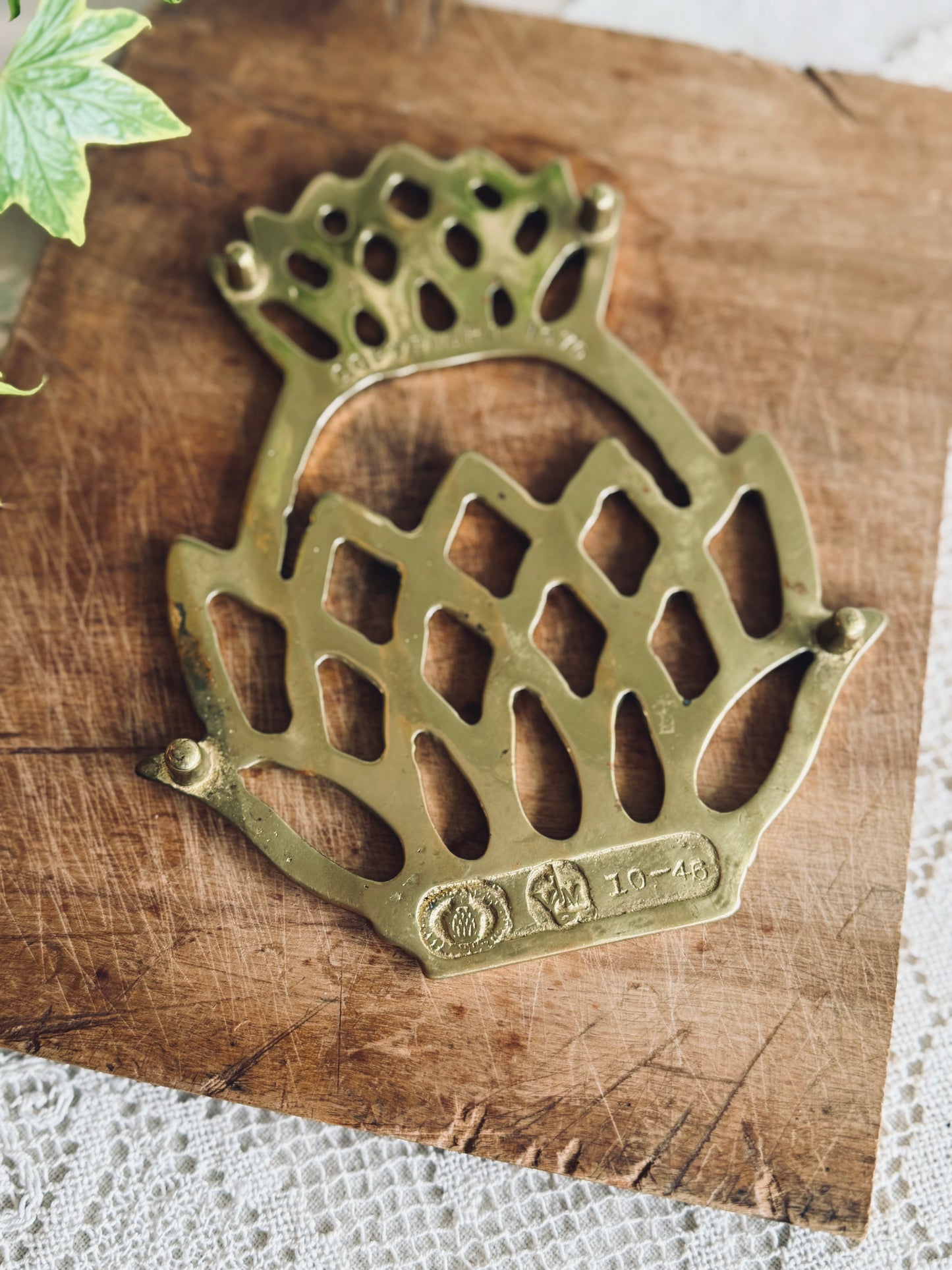 Vintage Brass Pineapple Trivet
