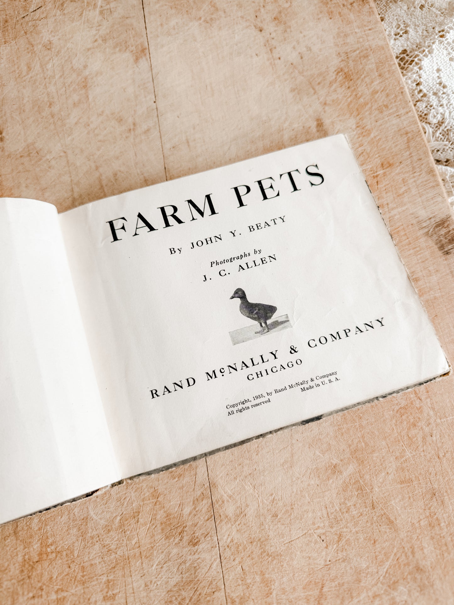 Farm Pets Book, Copyright 1935