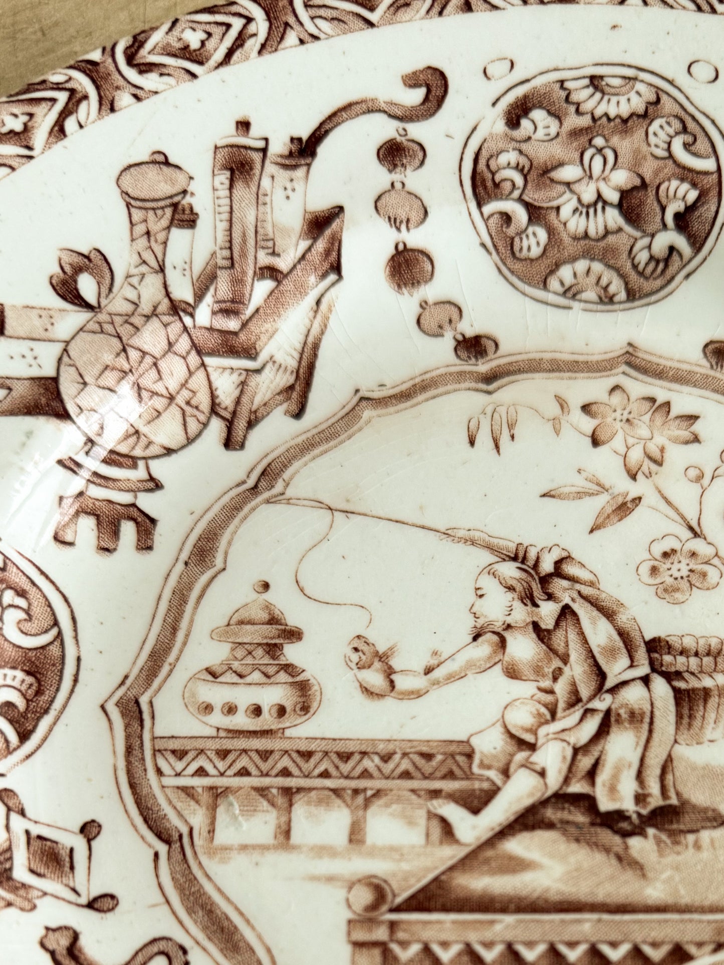 Antique Ironstone Transferware Plate