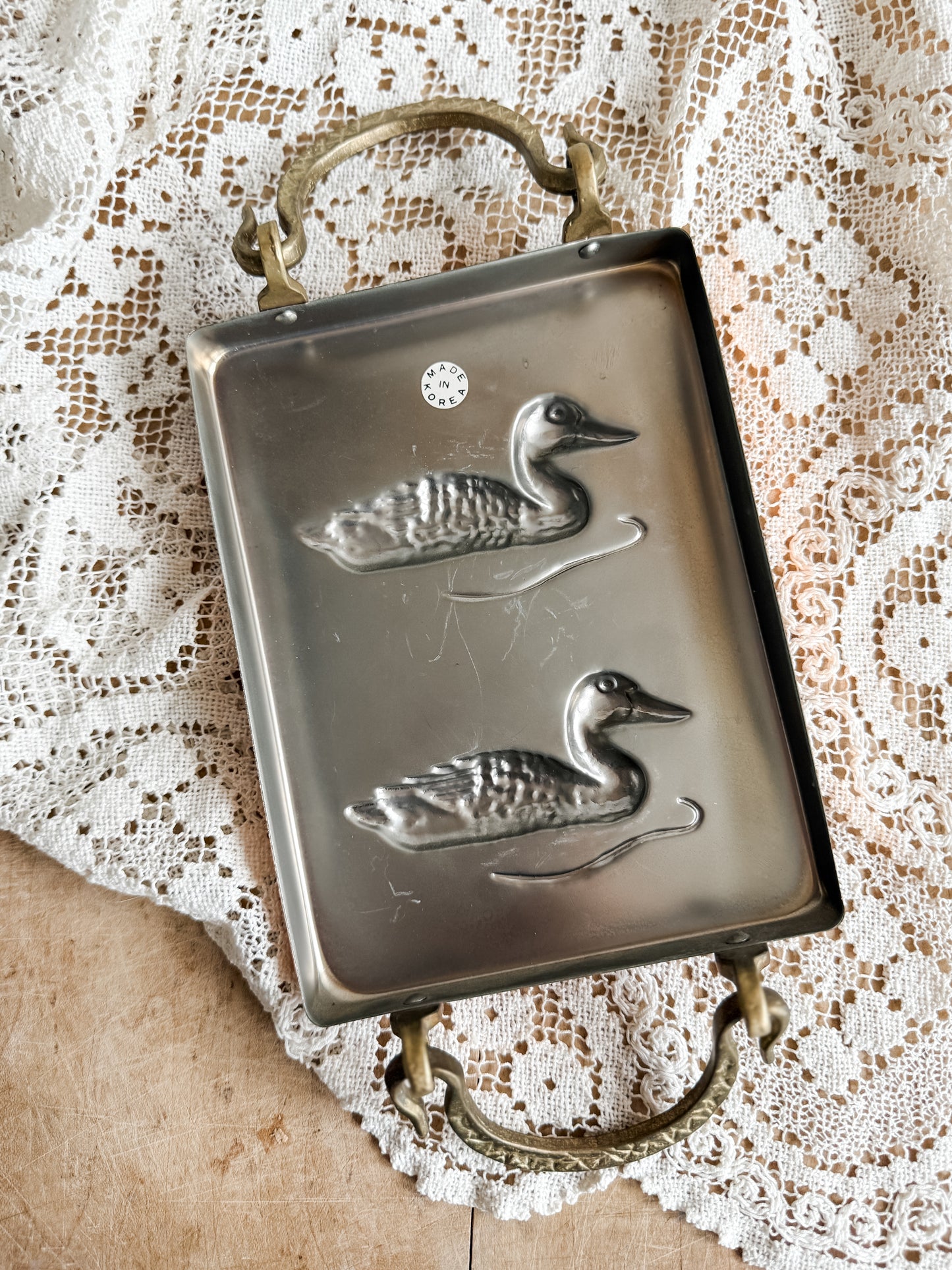 Brass handled Copper Duck mold