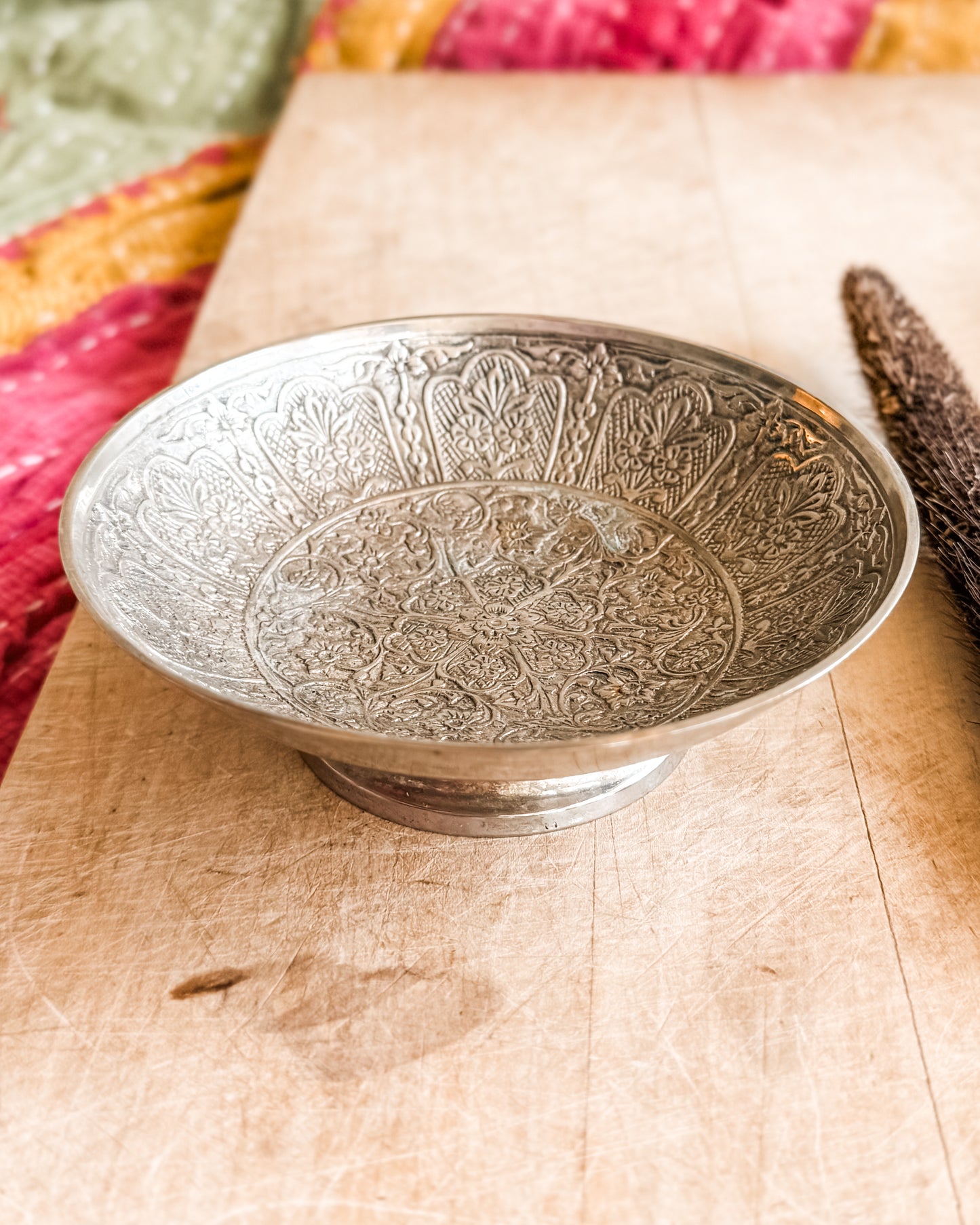 Silver Plated Brass Footed Bowl