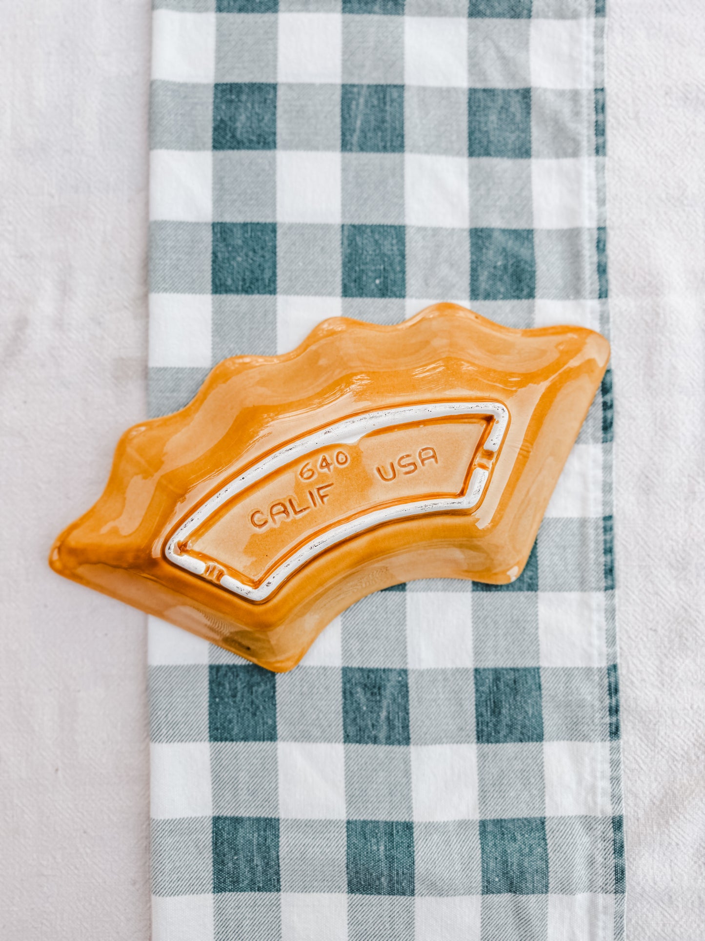 Mid Century 4 piece yellow relish or serving dishes by California Pottery USA