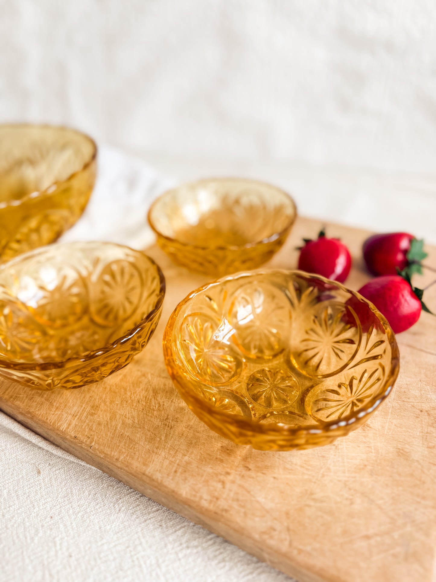 Anchor Hocking “Medallion” Serving Dish with three Bowls