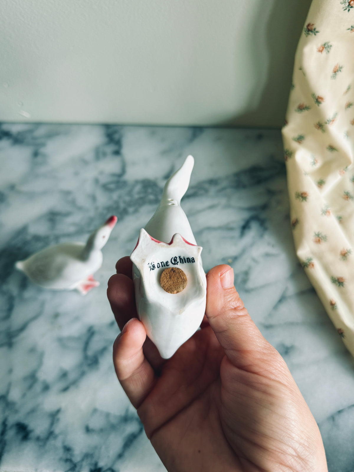 Bone China Geese salt and pepper shakers