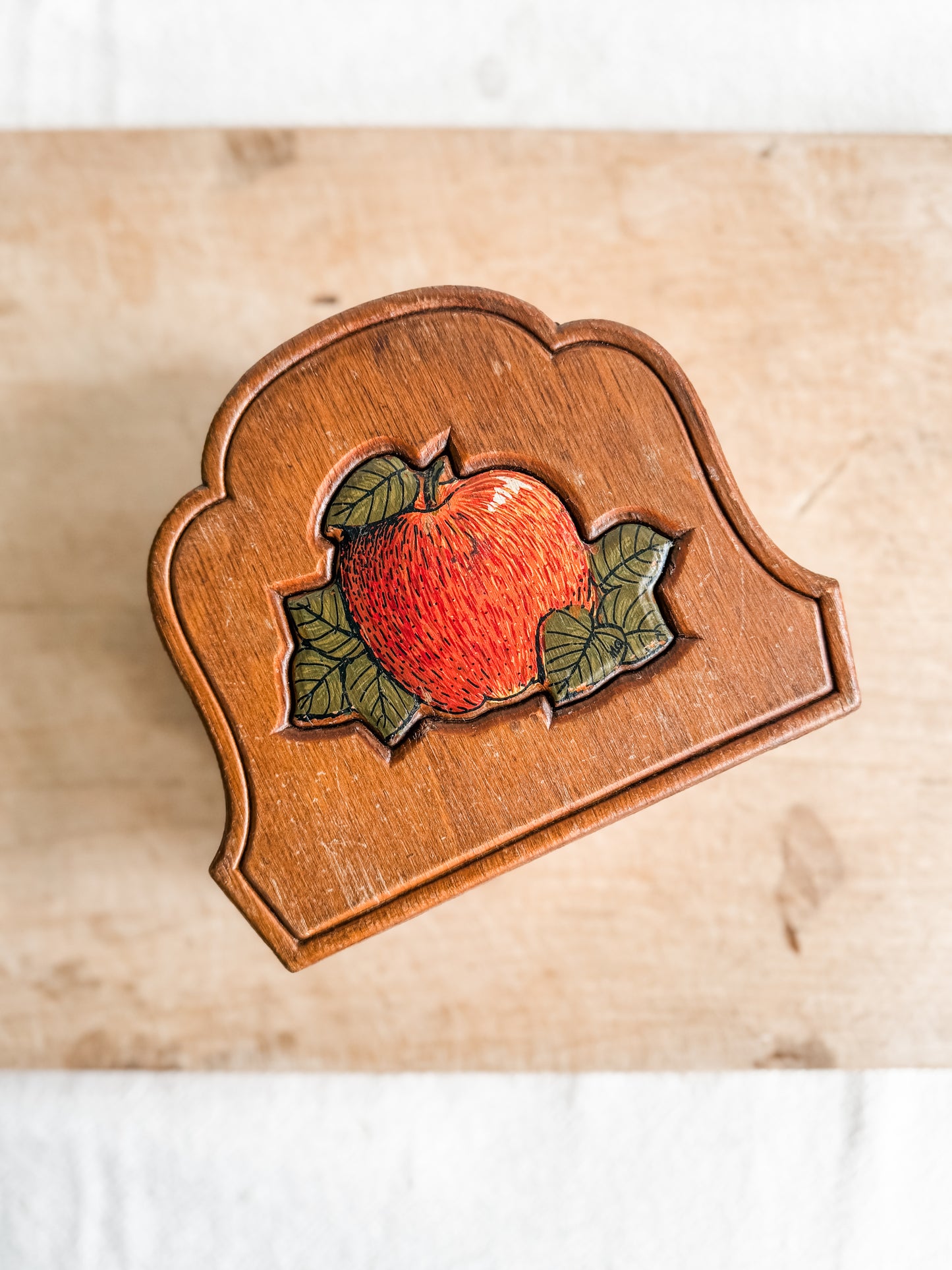 Wooden Apple Napkin Holder
