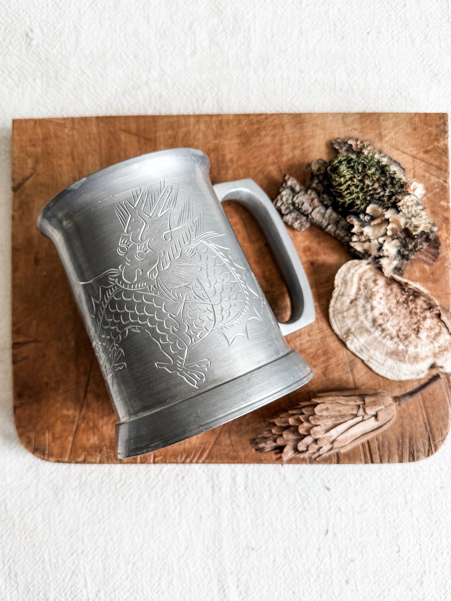 Pair of Pewter Dragon Steins