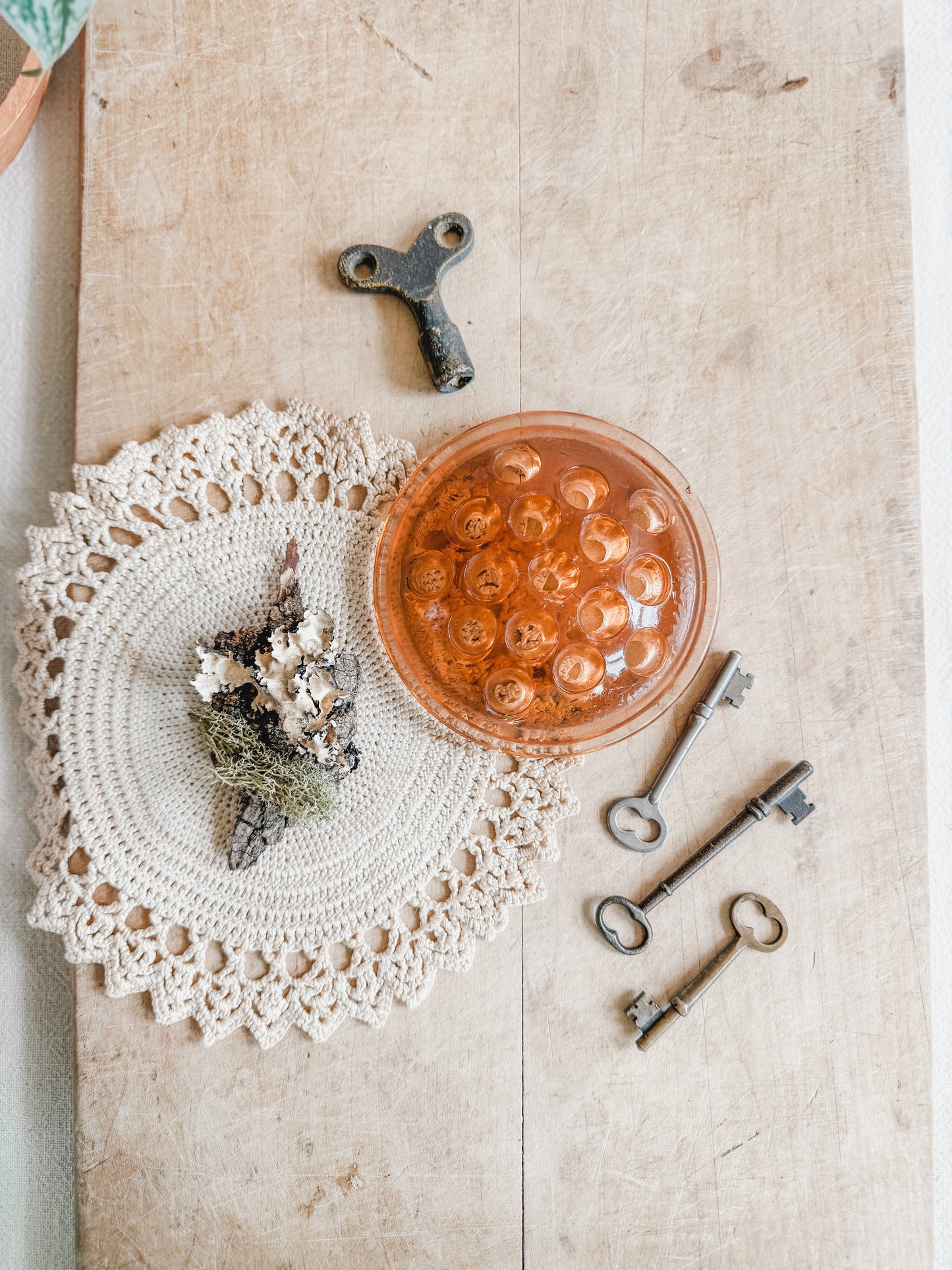 Pink Depression Glass Flower Frog