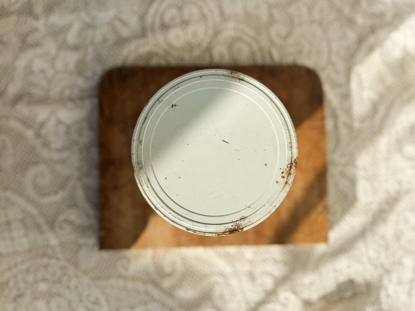 Vintage jar with handmade snowy scene