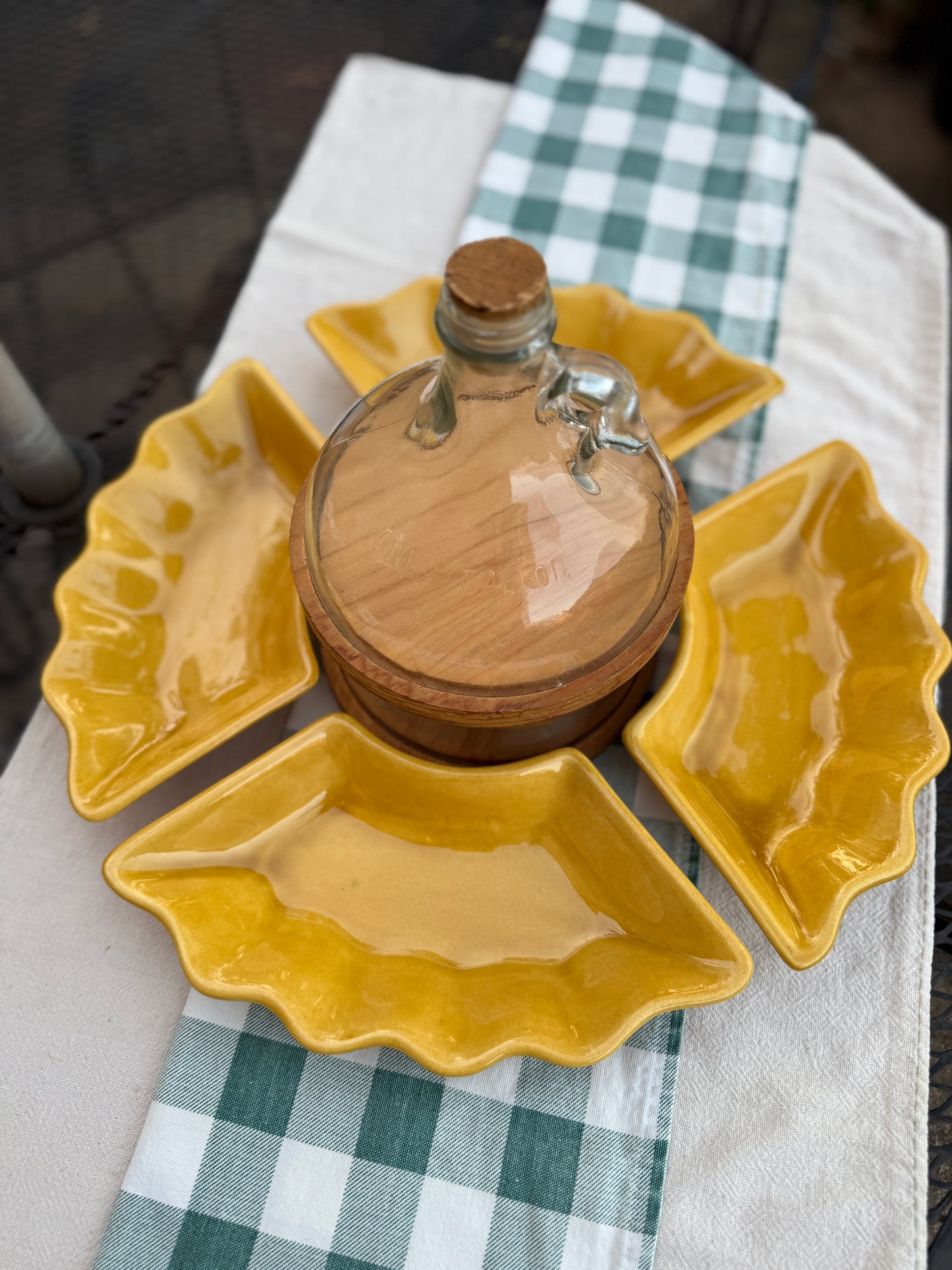 Vintage 2 Tiered Half Gallon Bottle Cheese Dome