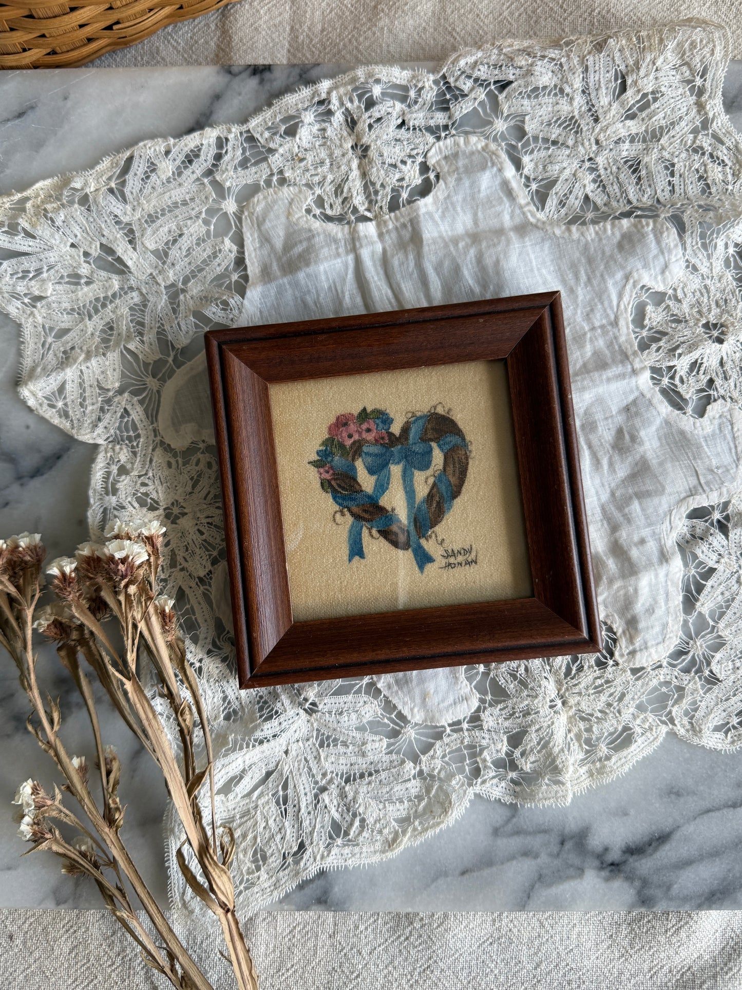 Mini Theorem painting with a wreath and florals