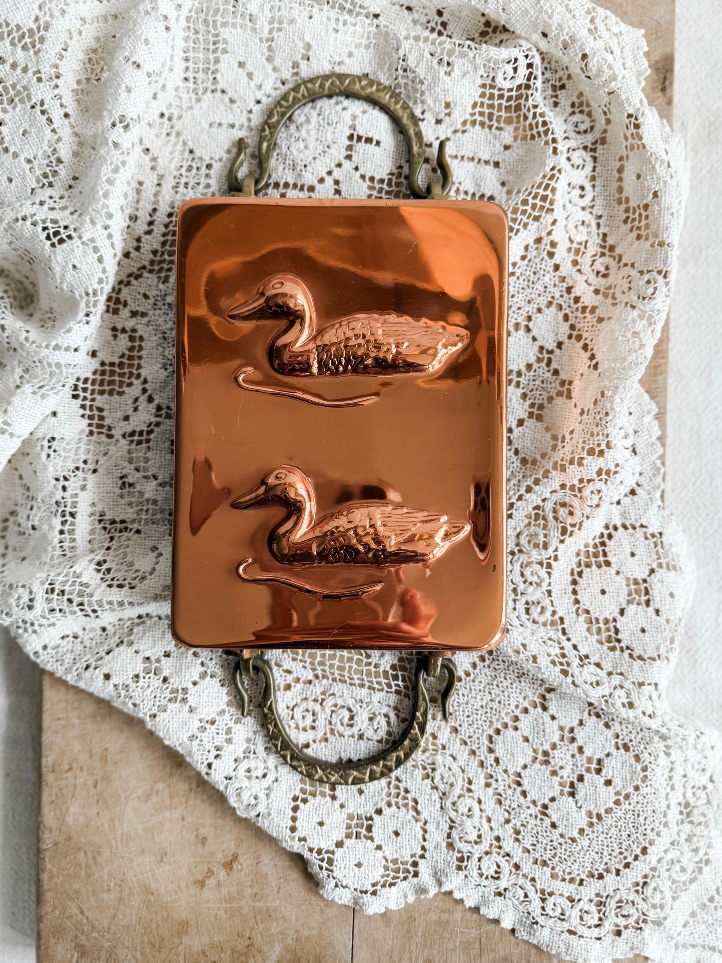 Brass handled Copper Duck mold