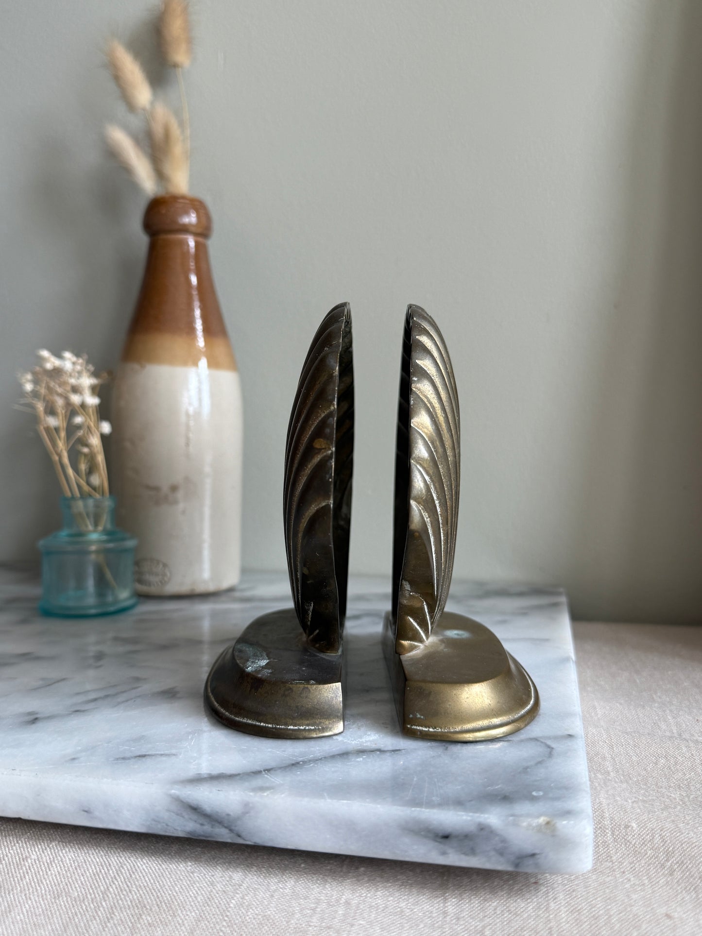 Brass shell bookends