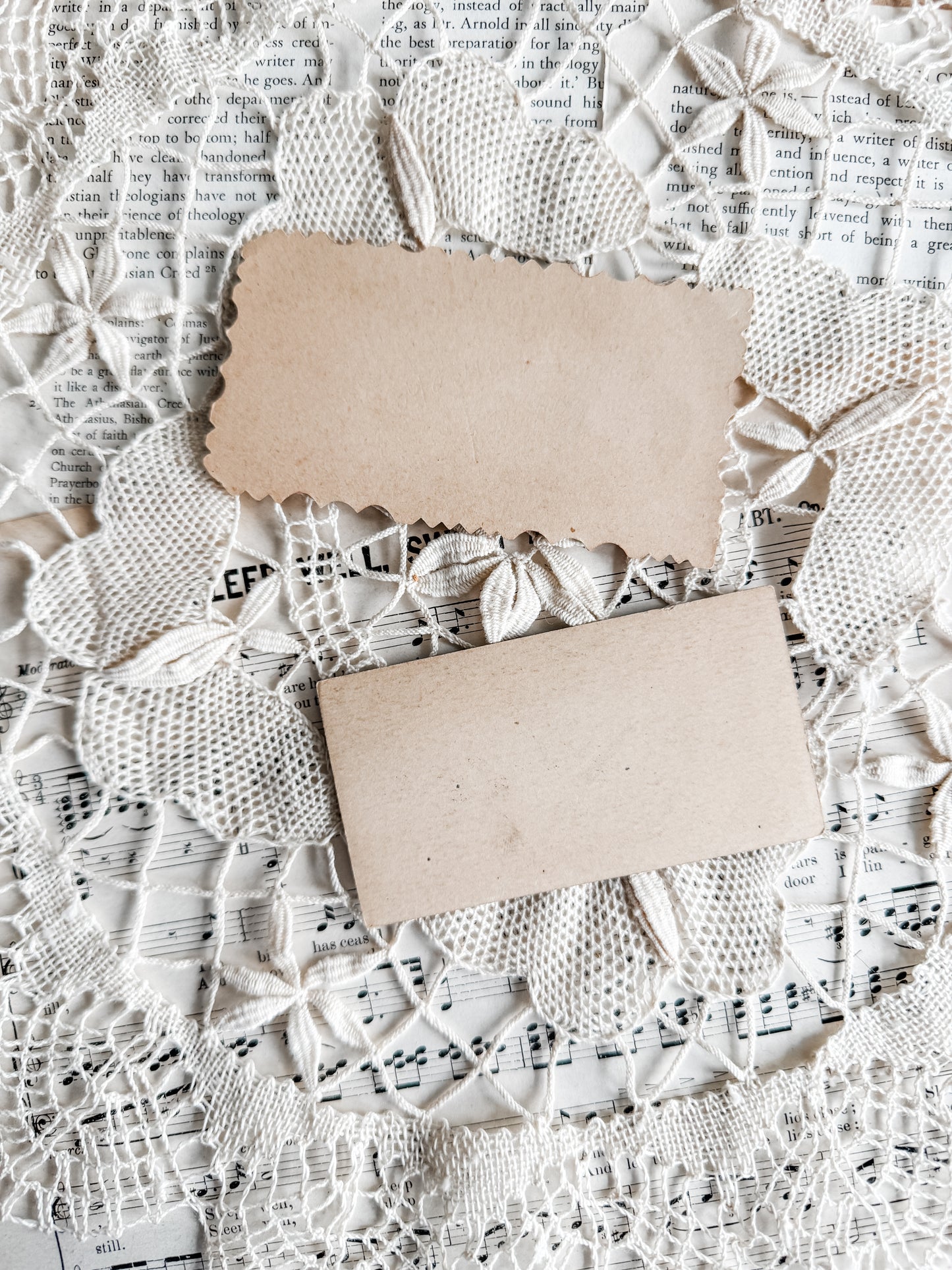Two Antique Victorian Calling Cards