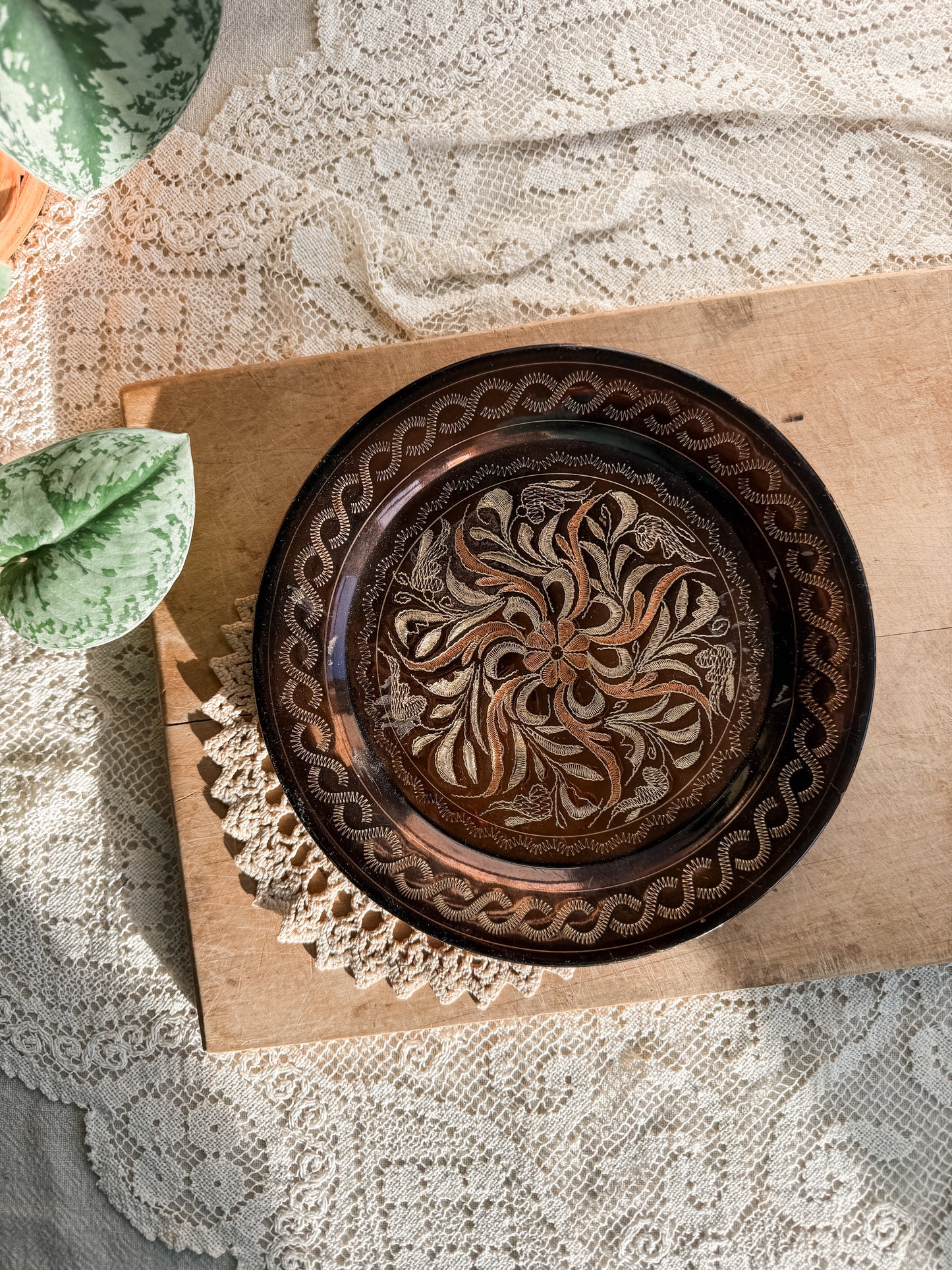 Hand engraved copper plate