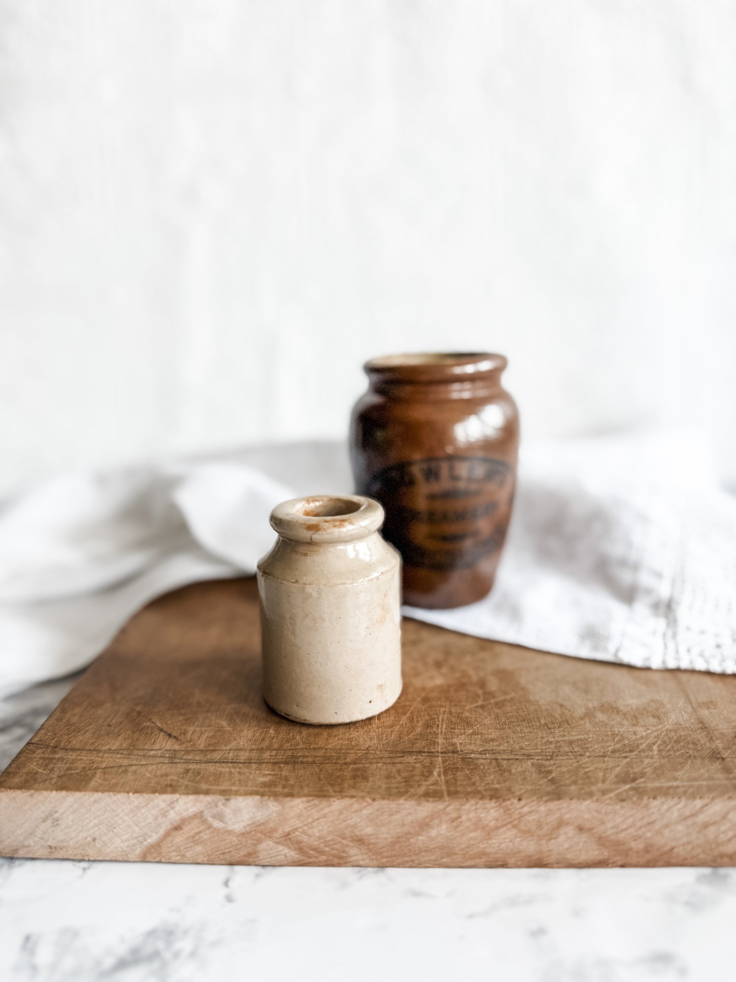 Tiny antique stoneware pot