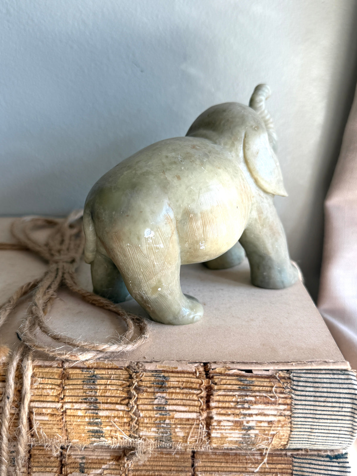Hand carved stone elephant