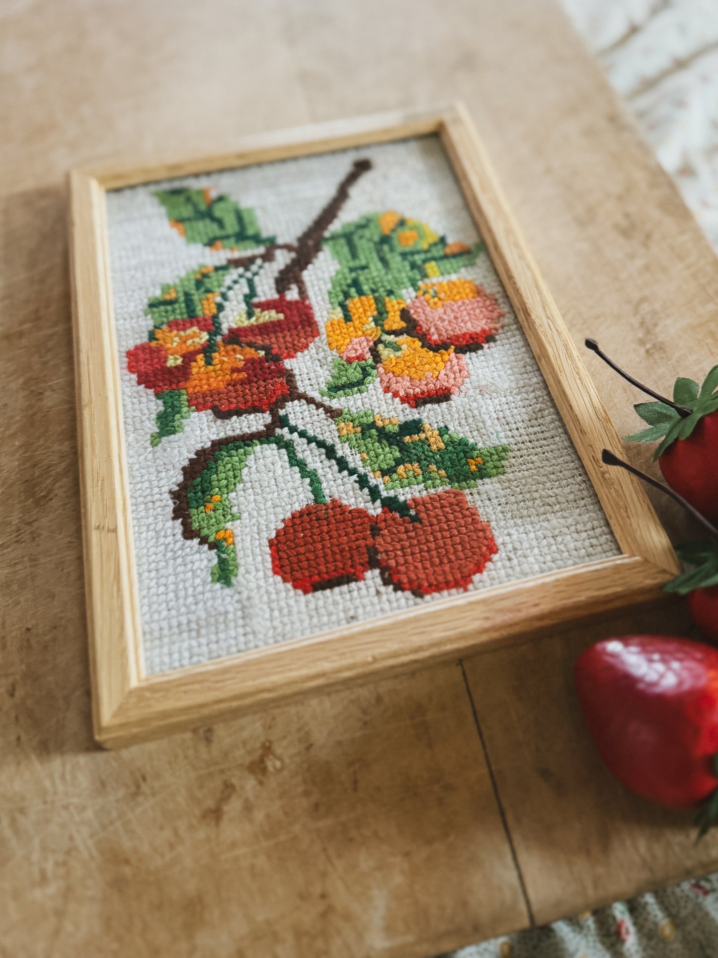 Framed Fruit Cross-stitch