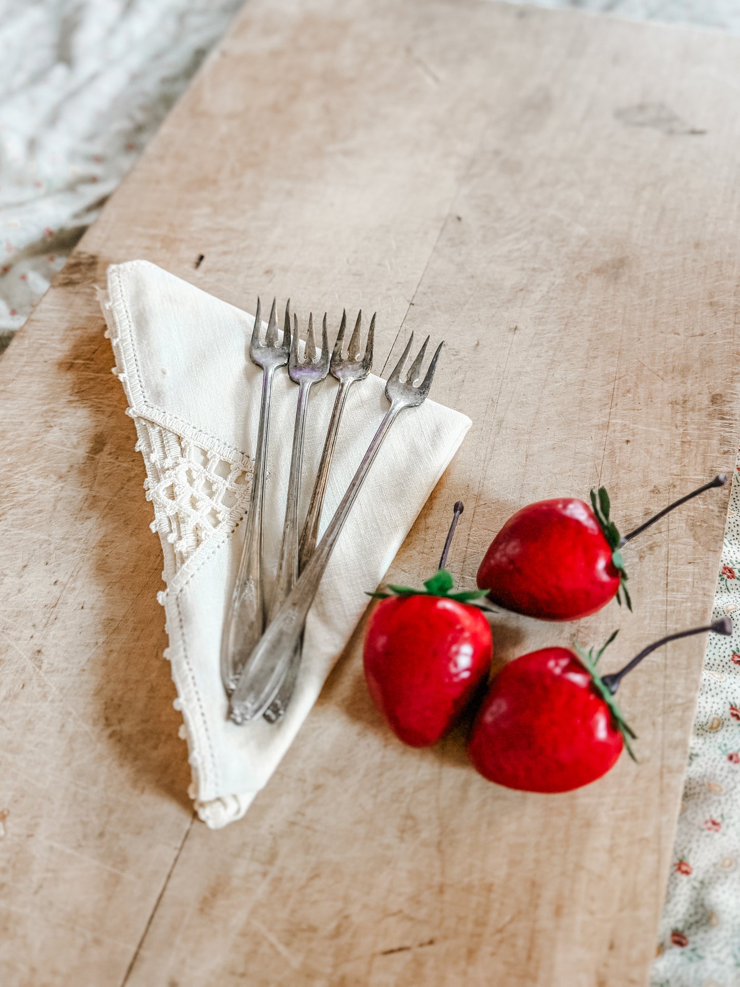 Four Silver Seafood Forks