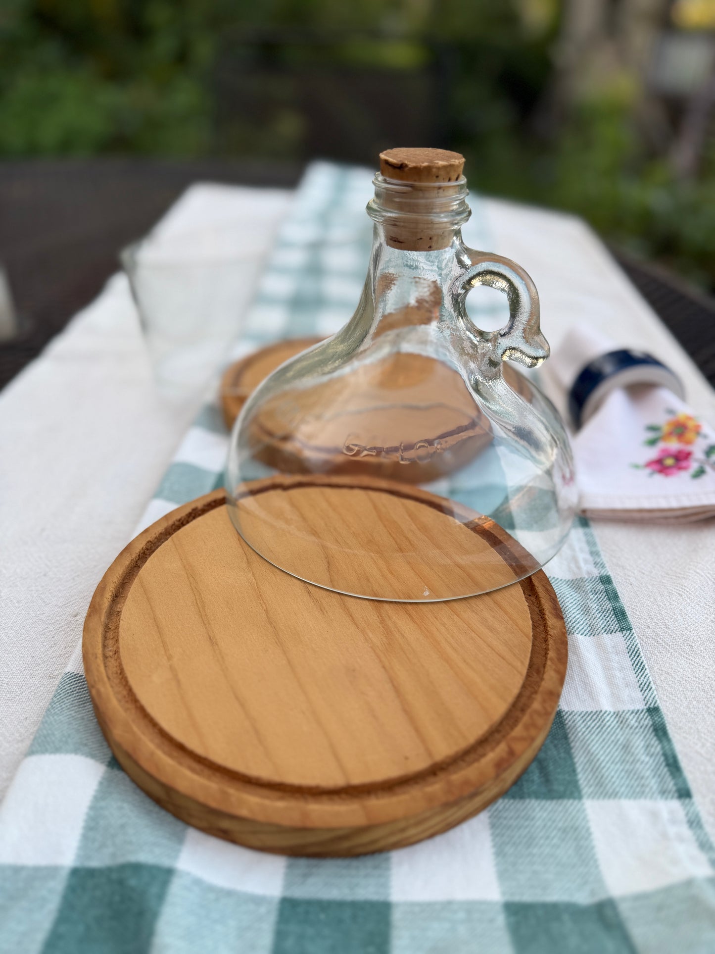 Vintage 2 Tiered Half Gallon Bottle Cheese Dome
