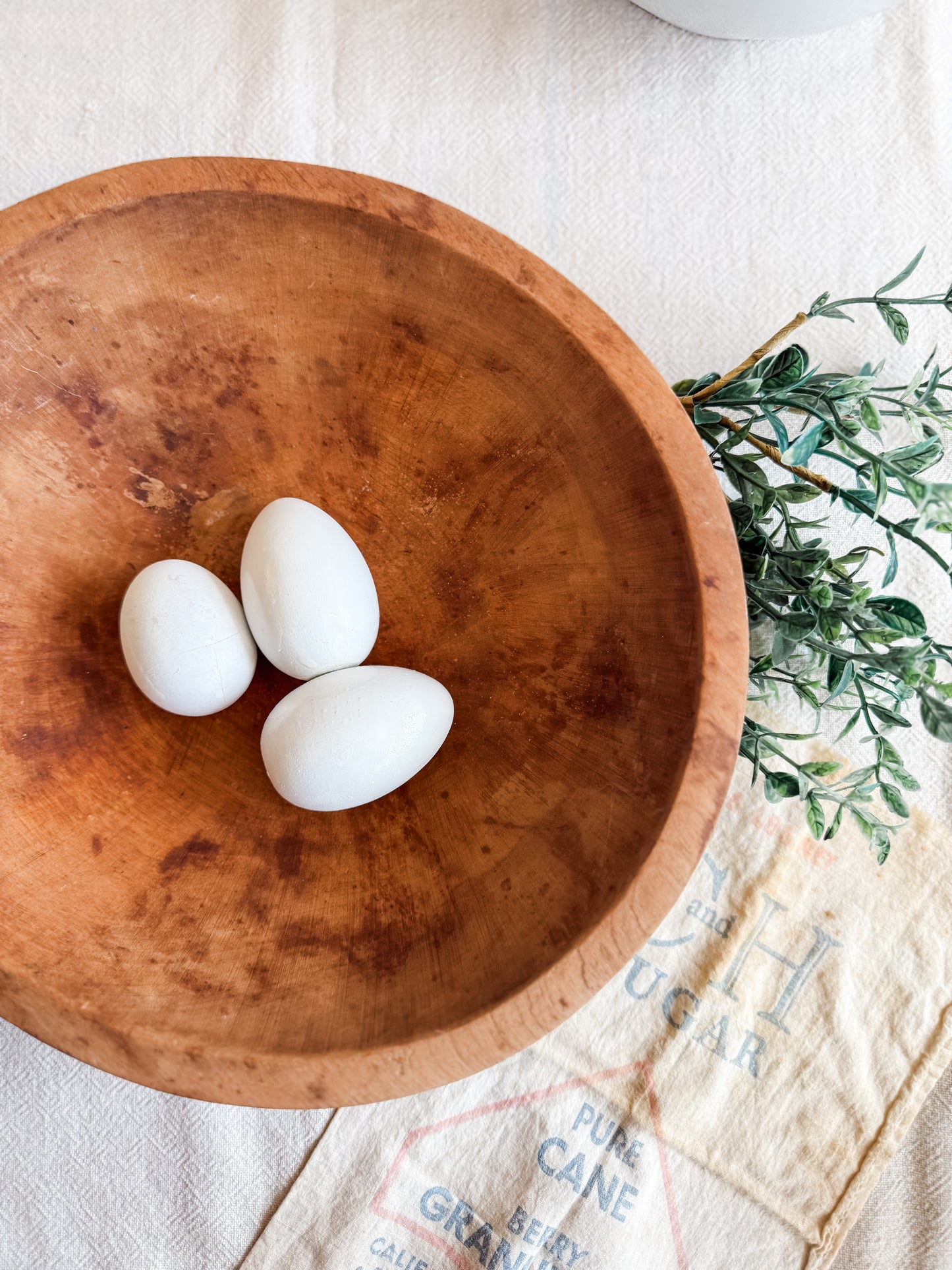 Vintage Wooden Dough Bowl