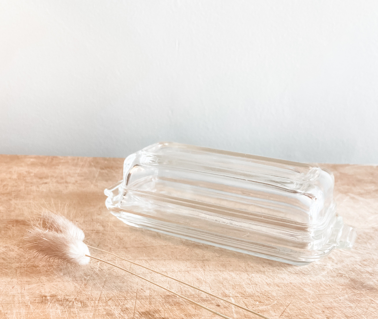 Glass Butter Dish | Shop Sustainable Antiques/Vintage Boutique | Farmhouse Country Home Decor