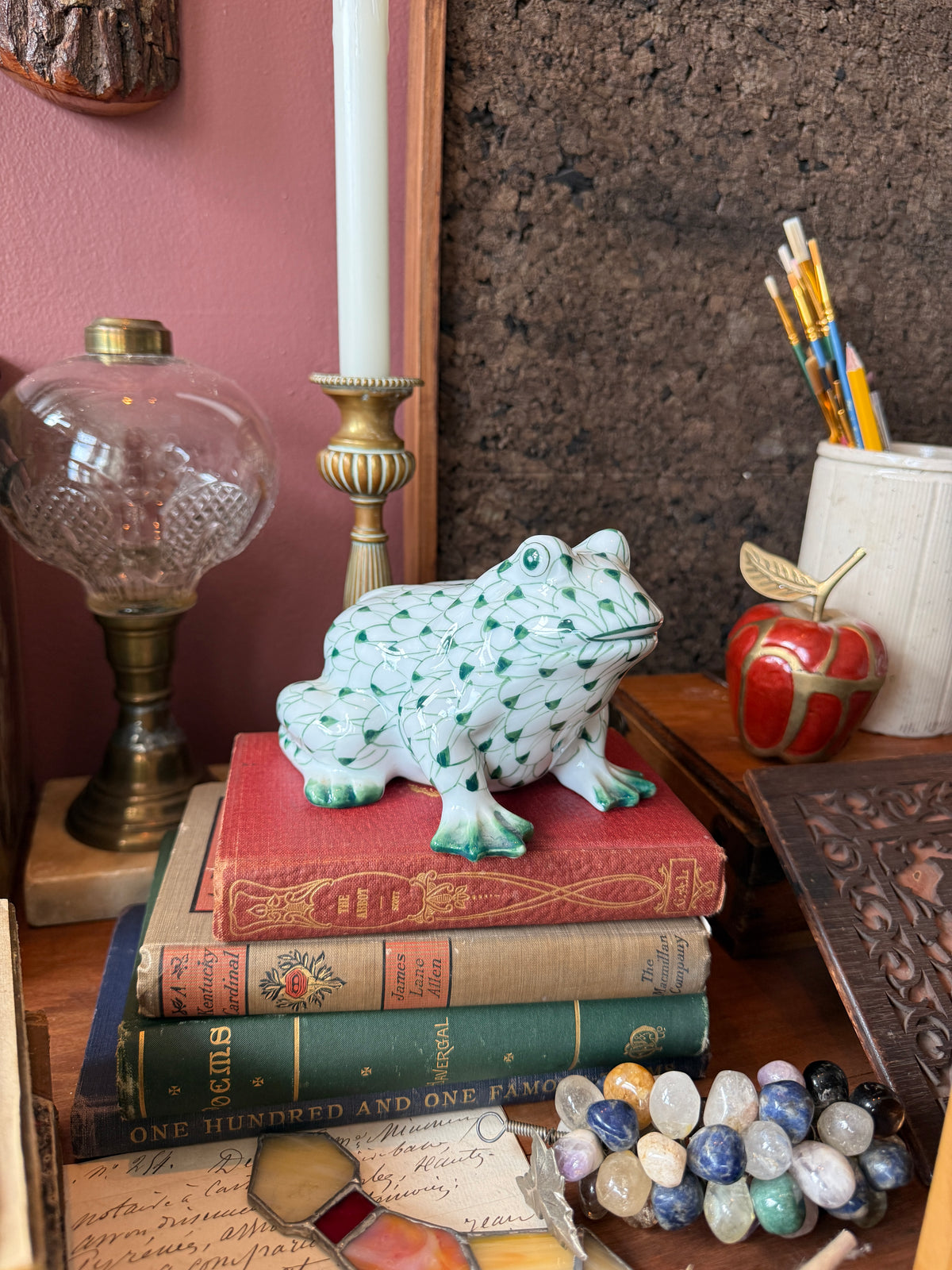 Vintage Sadek by Andrea porcelain hand painted frog