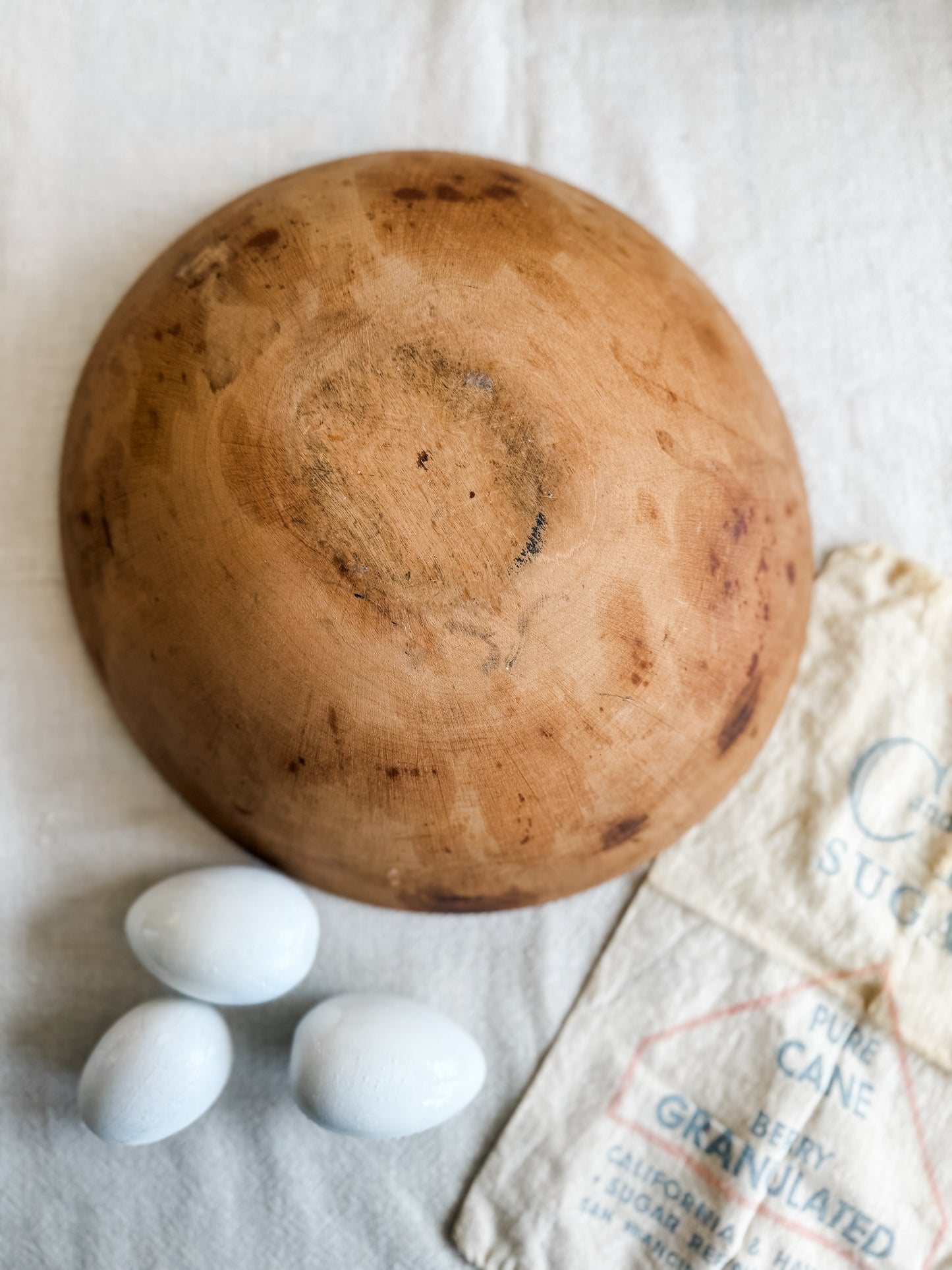 Vintage Wooden Dough Bowl