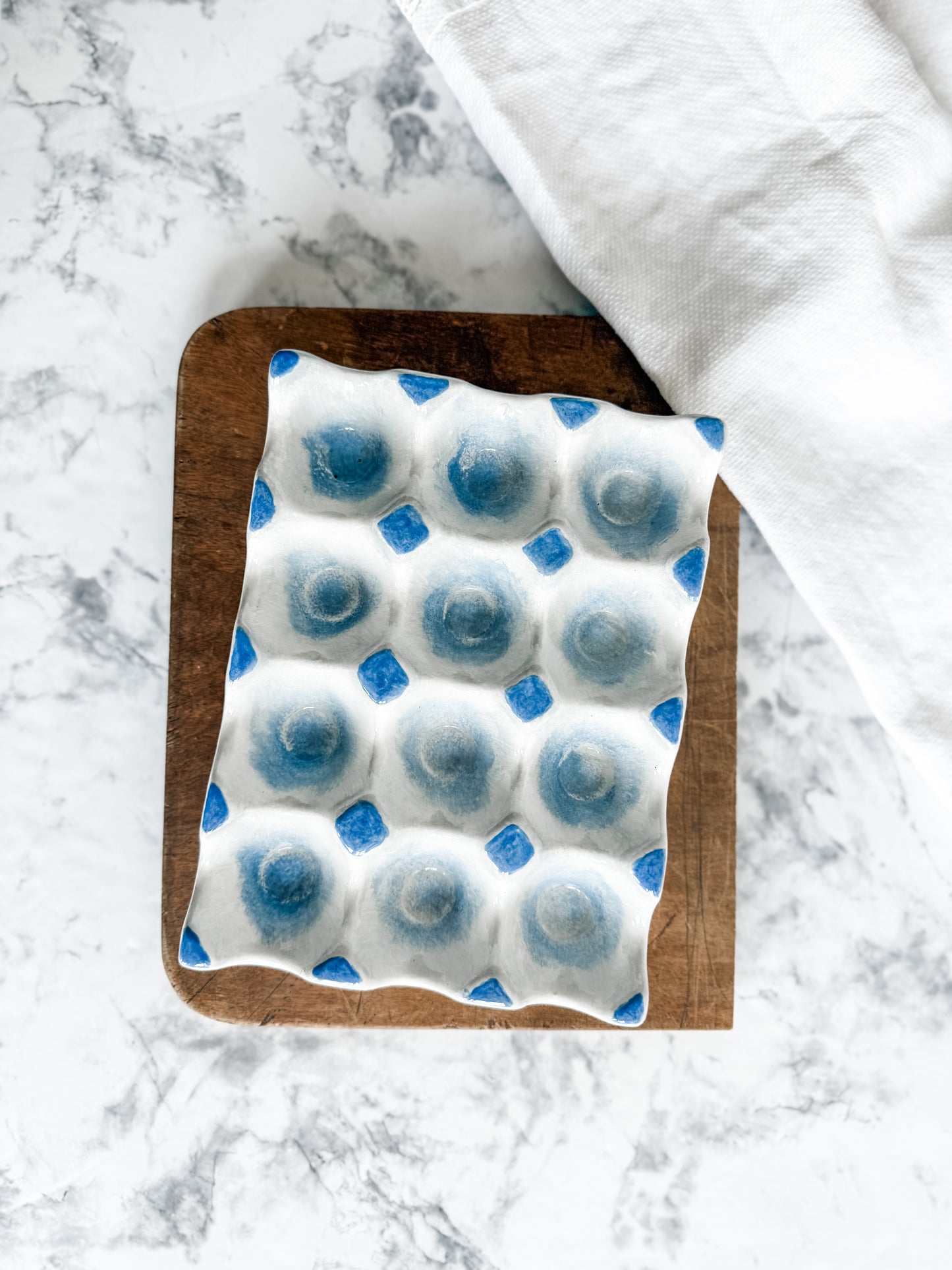 Porcelain Egg Crate Dish